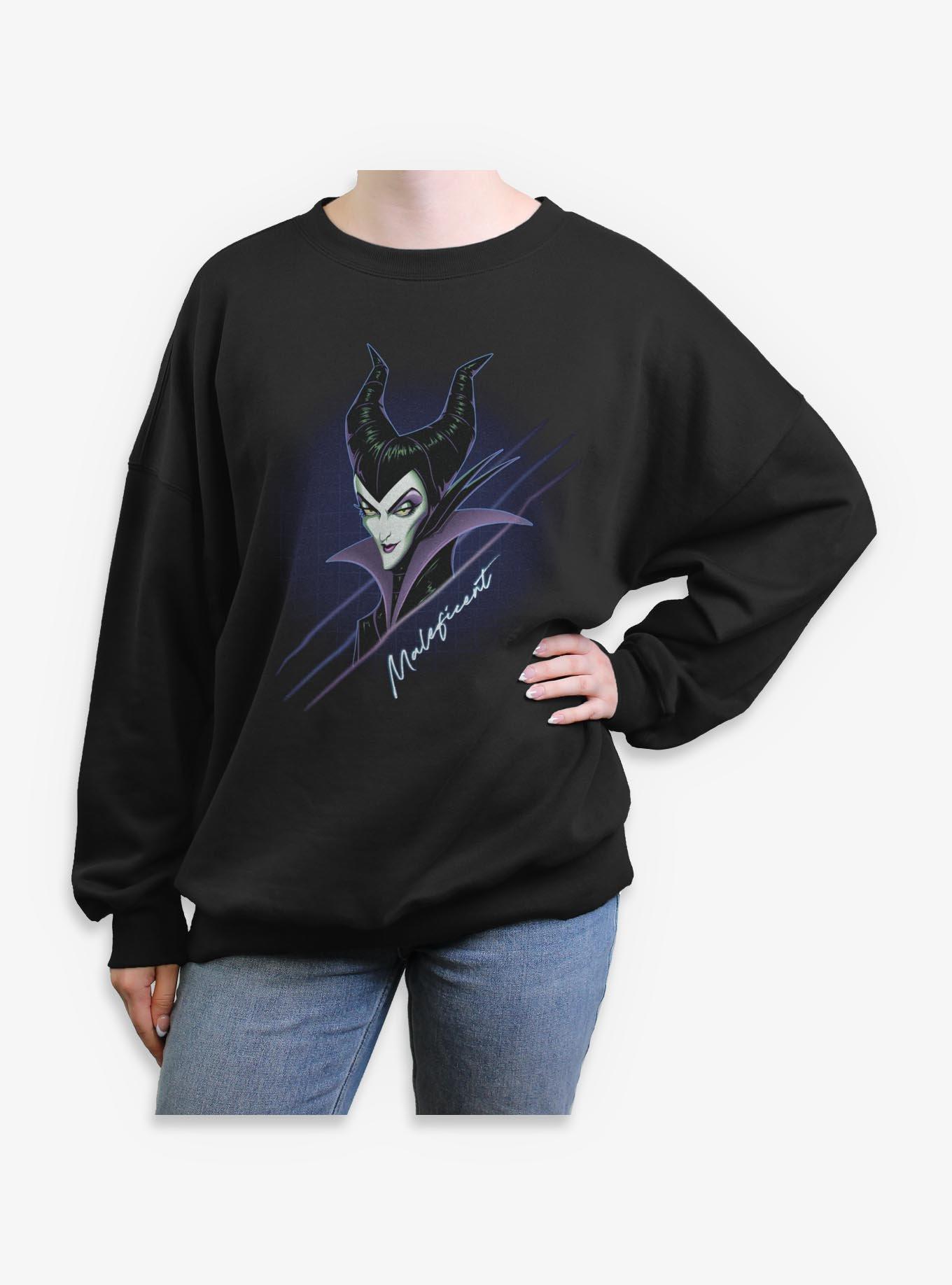 Disney Villains Retro Midnight Maleficent Queen Girls Oversized Sweatshirt