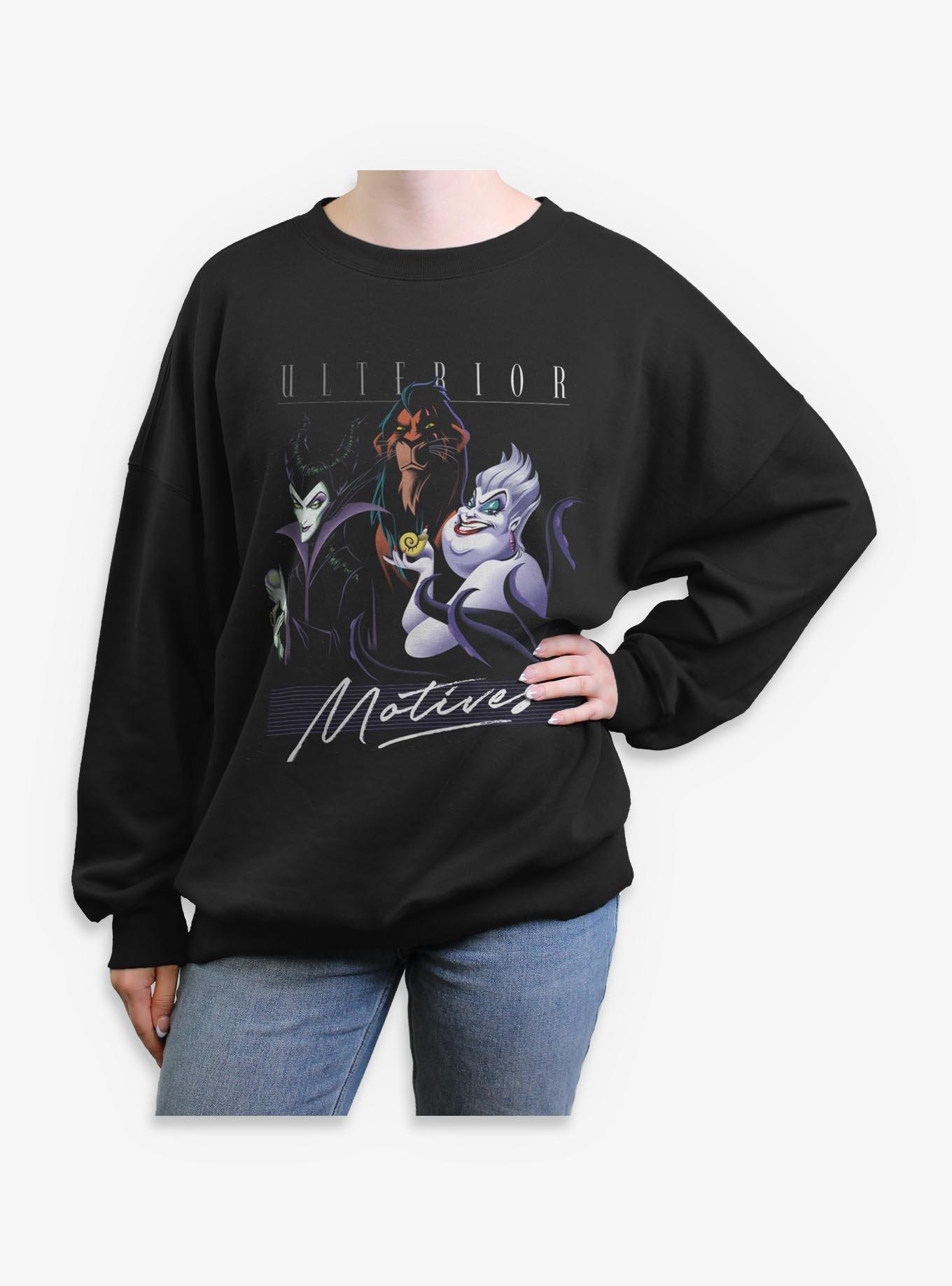 Disney Villains Ulterior Motives Retro Girls Oversized Sweatshirt, , hi-res
