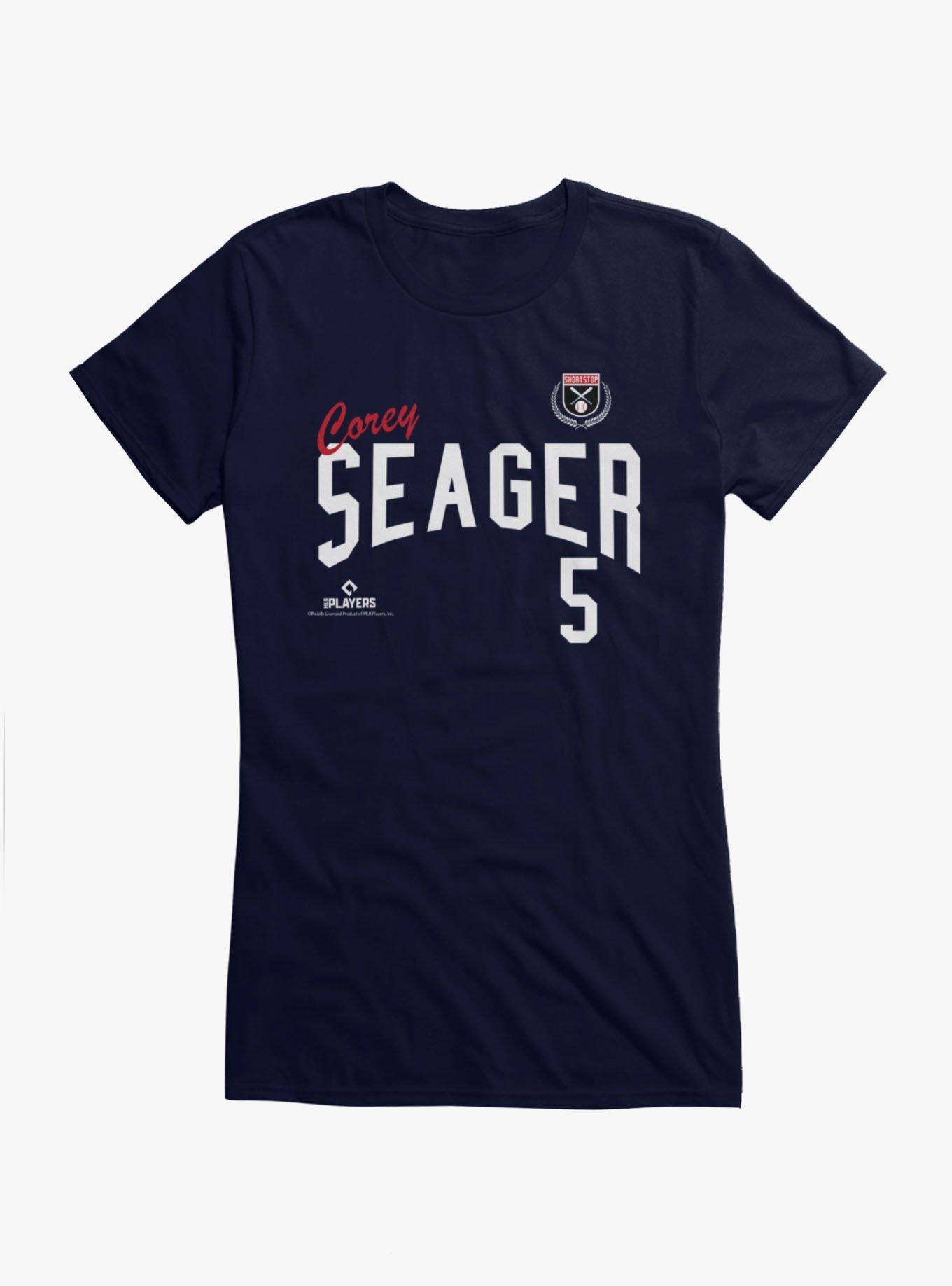 MLB Corey Seager Shortstop Badge Girls T-Shirt, NAVY, hi-res