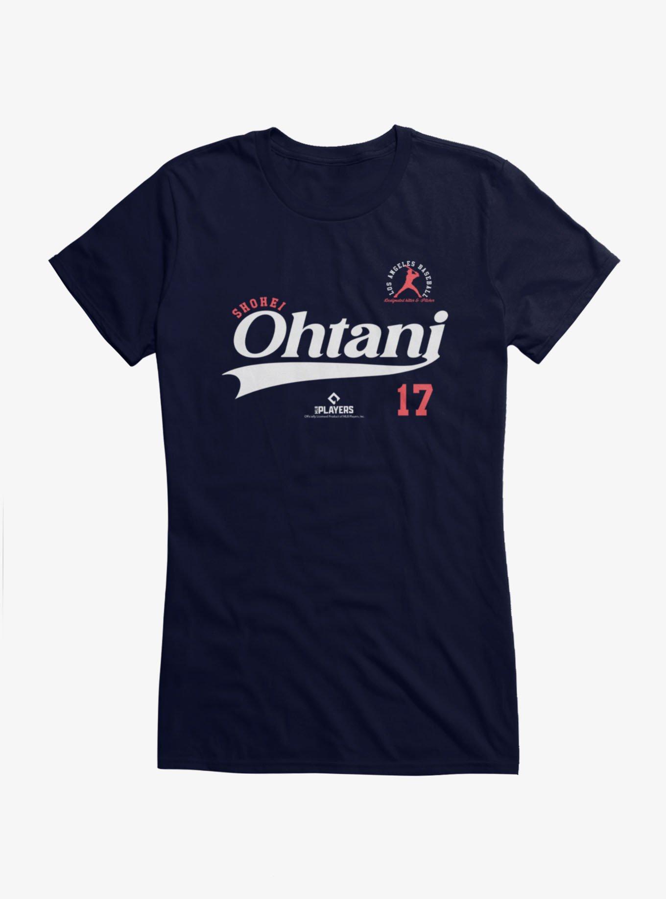 MLB Shohei Ohtani Straight Swoosh Girls T-Shirt, NAVY, hi-res