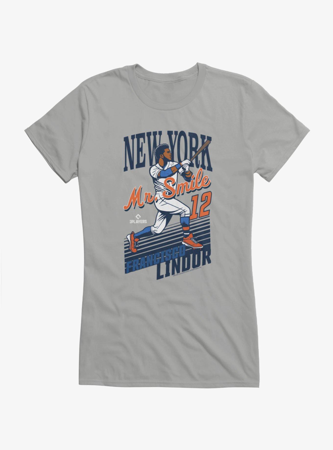 MLB Francisco Lindor Mr. Smile Angled Lines Girls T-Shirt, , hi-res