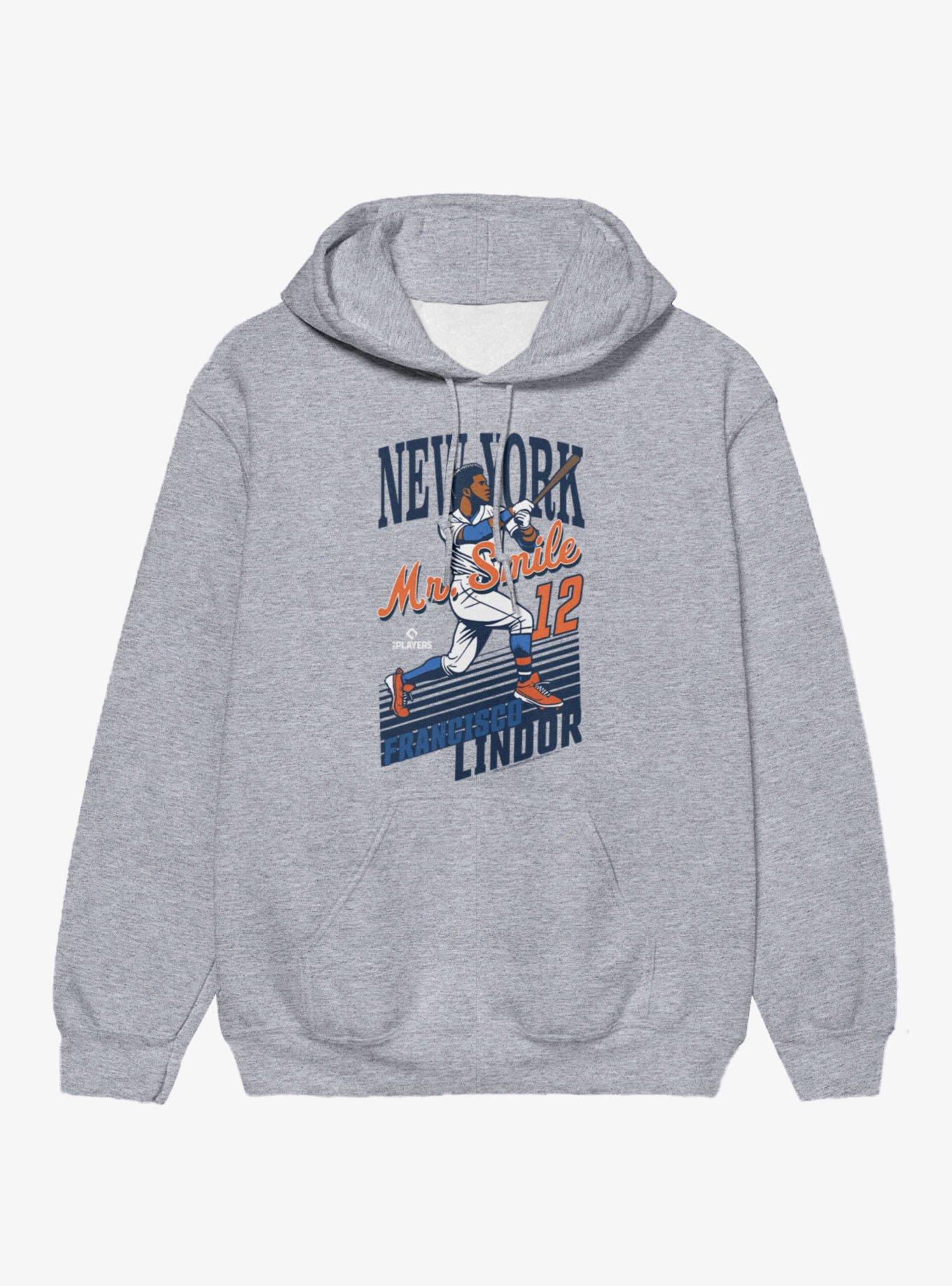 MLB Francisco Lindor Mr. Smile Angled Lines Hoodie, , hi-res