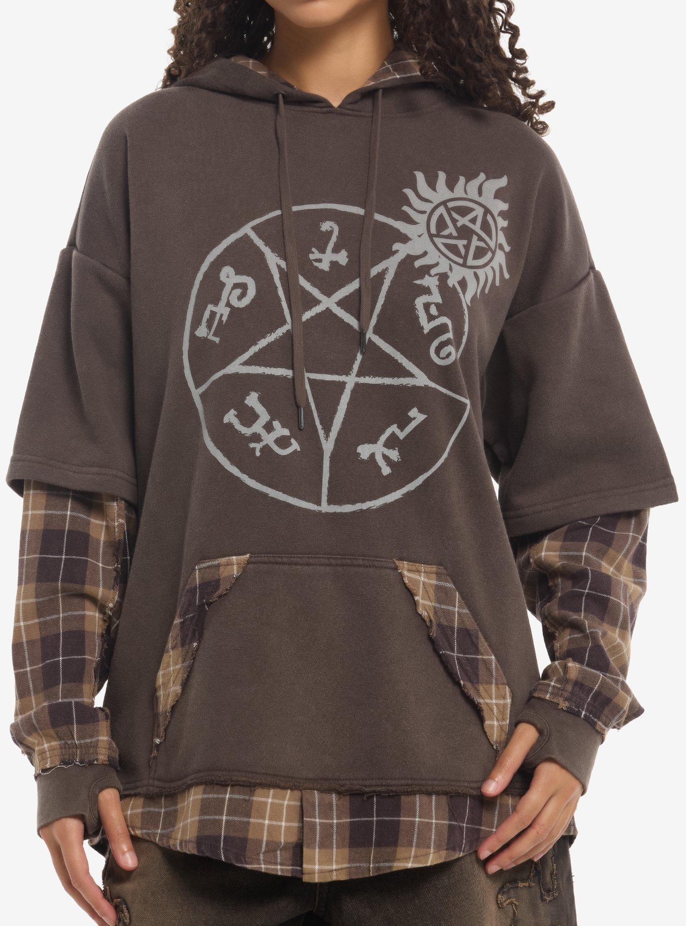 Supernatural Plaid Girls Twofer Hoodie