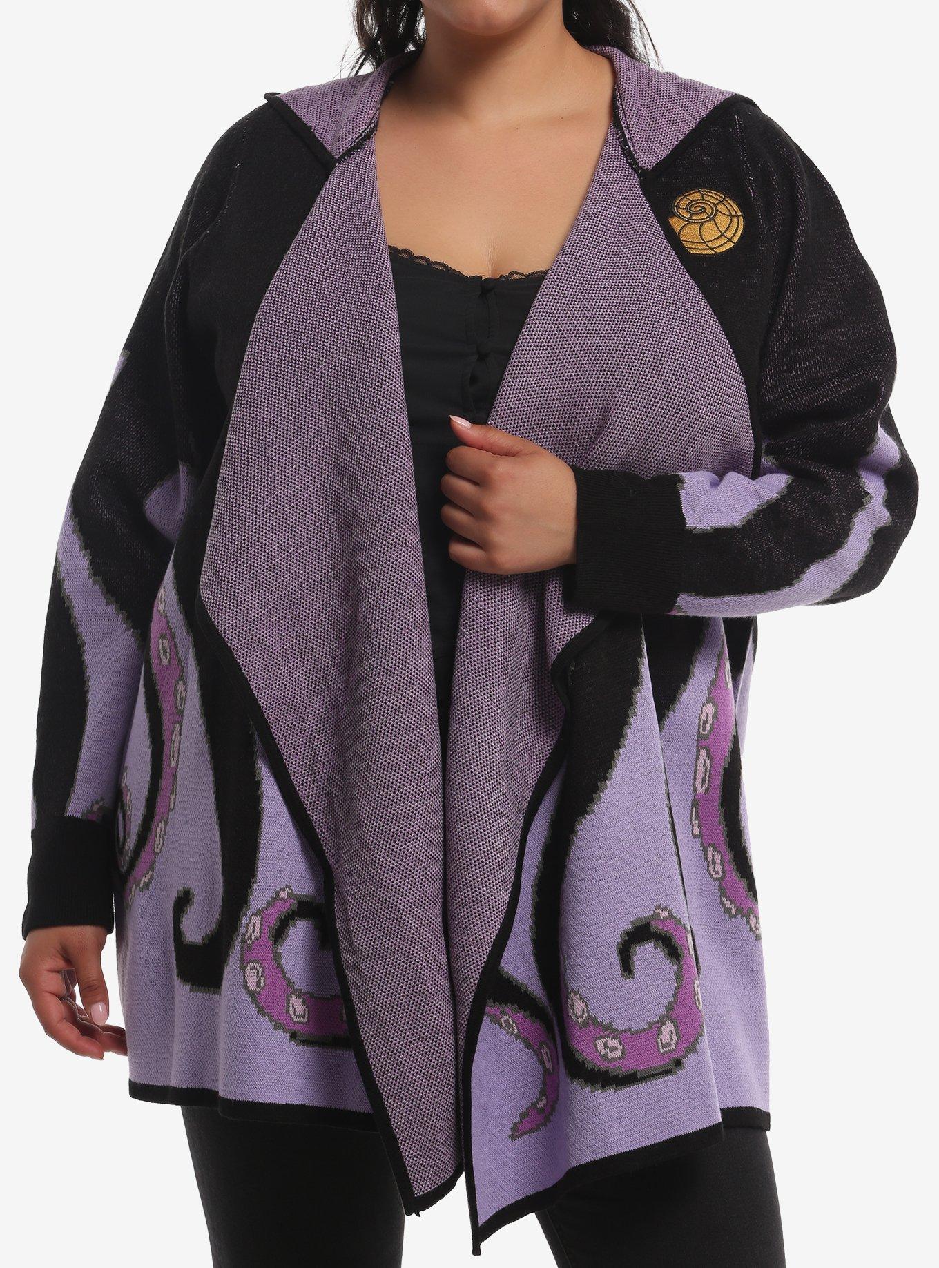 Disney The Little Mermaid Ursula Girls Hooded Open Cardigan Plus Size