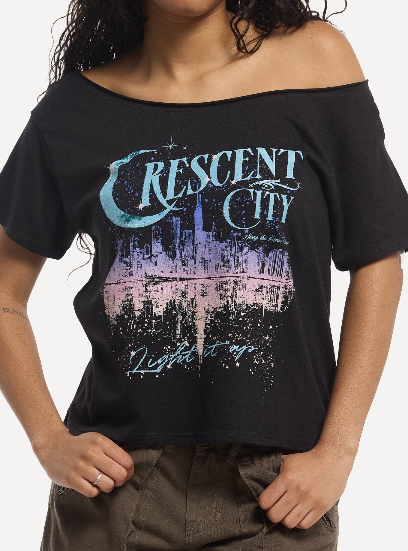 Crescent City Light It Up Girls Off-Shoulder T-Shirt, , hi-res
