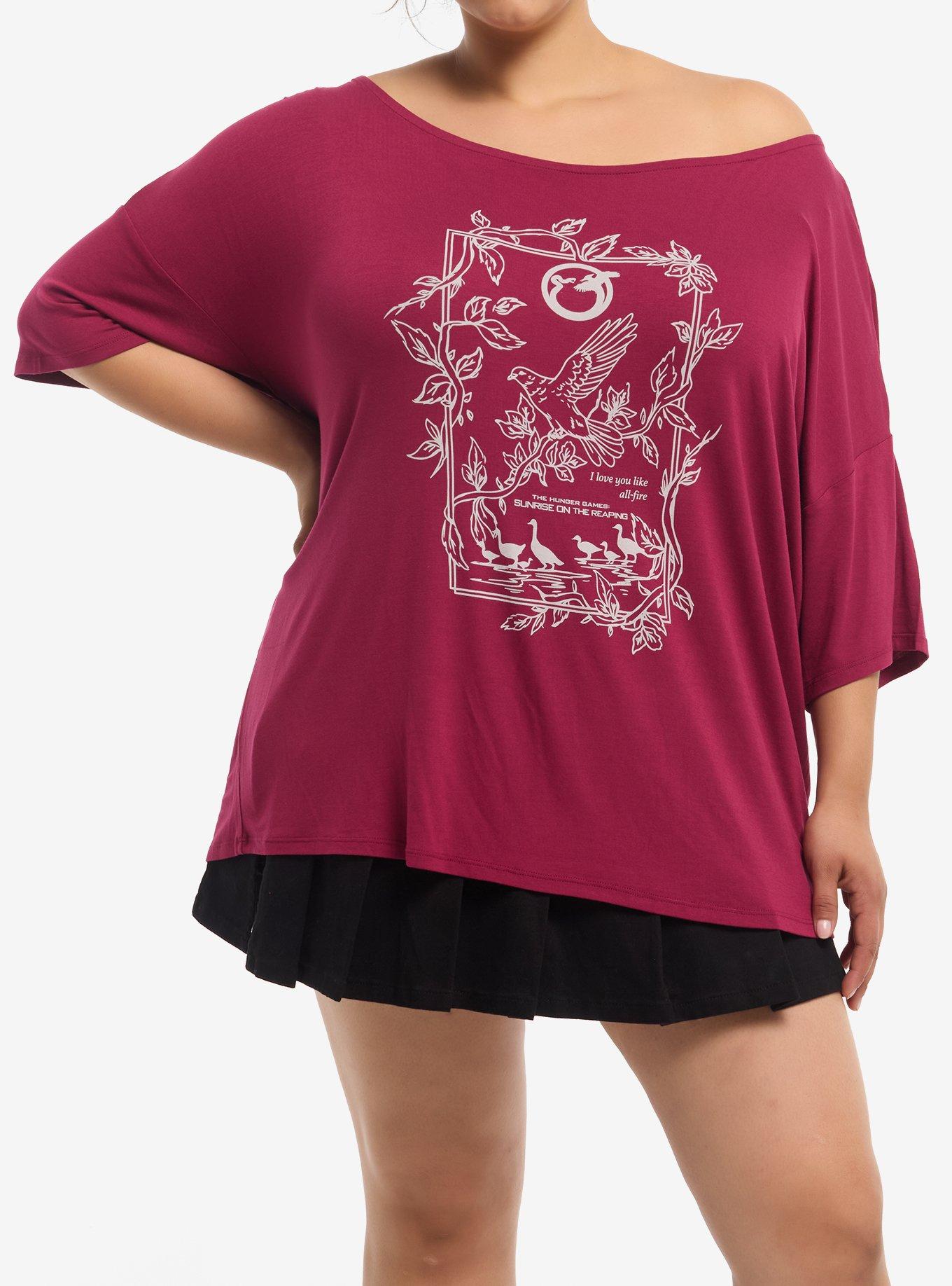 The Hunger Games: Sunrise On The Reaping Lenore Dove Girls Off-Shoulder Top Plus Size