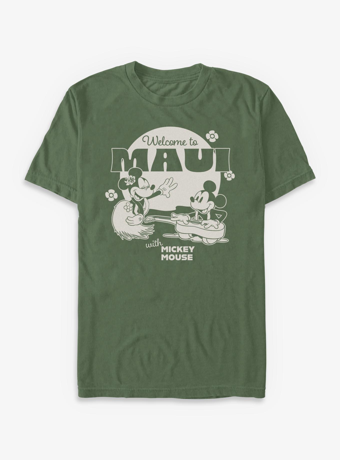 Disney Mickey Mouse & Minnie Mouse Welcome To Maui Garment-Dyed T-Shirt, MOSS, hi-res