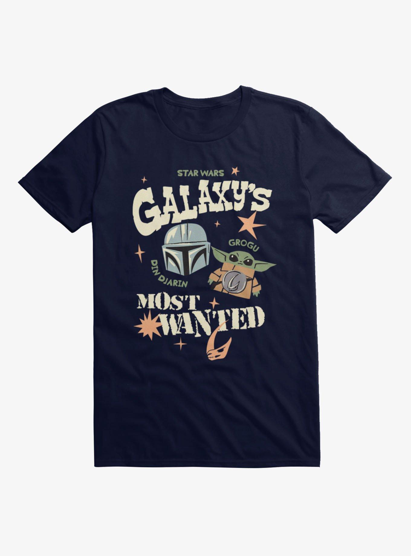 Star Wars The Mandalorian And Grogu Galaxys Most Wanted Cute Drawings T-Shirt Hot Topic Exclusive, , hi-res