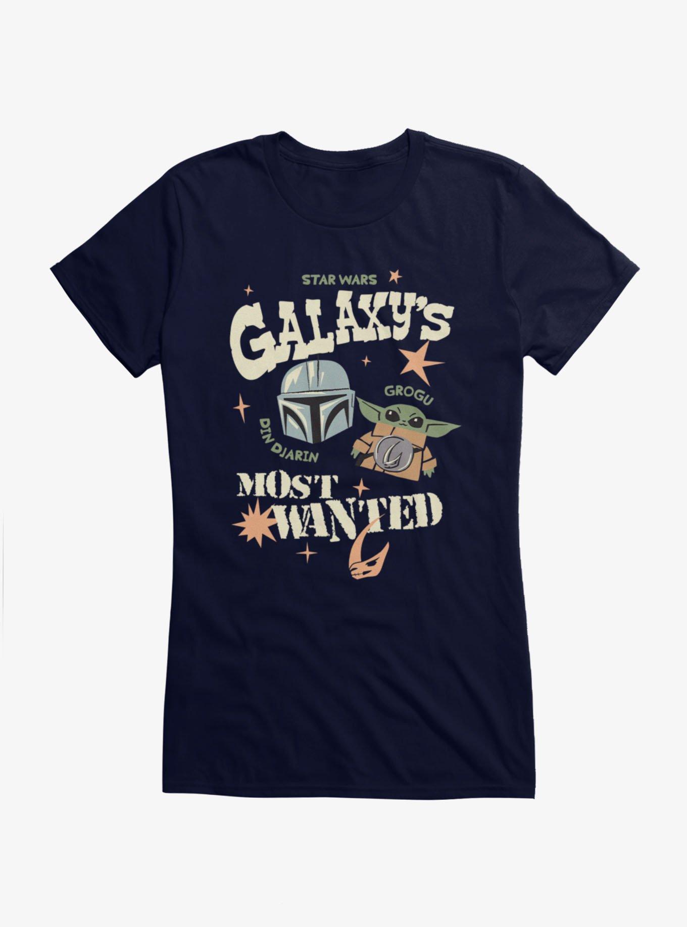 Star Wars The Mandalorian And Grogu Galaxys Most Wanted Cute Drawings Girls T-Shirt Hot Topic Exclusive