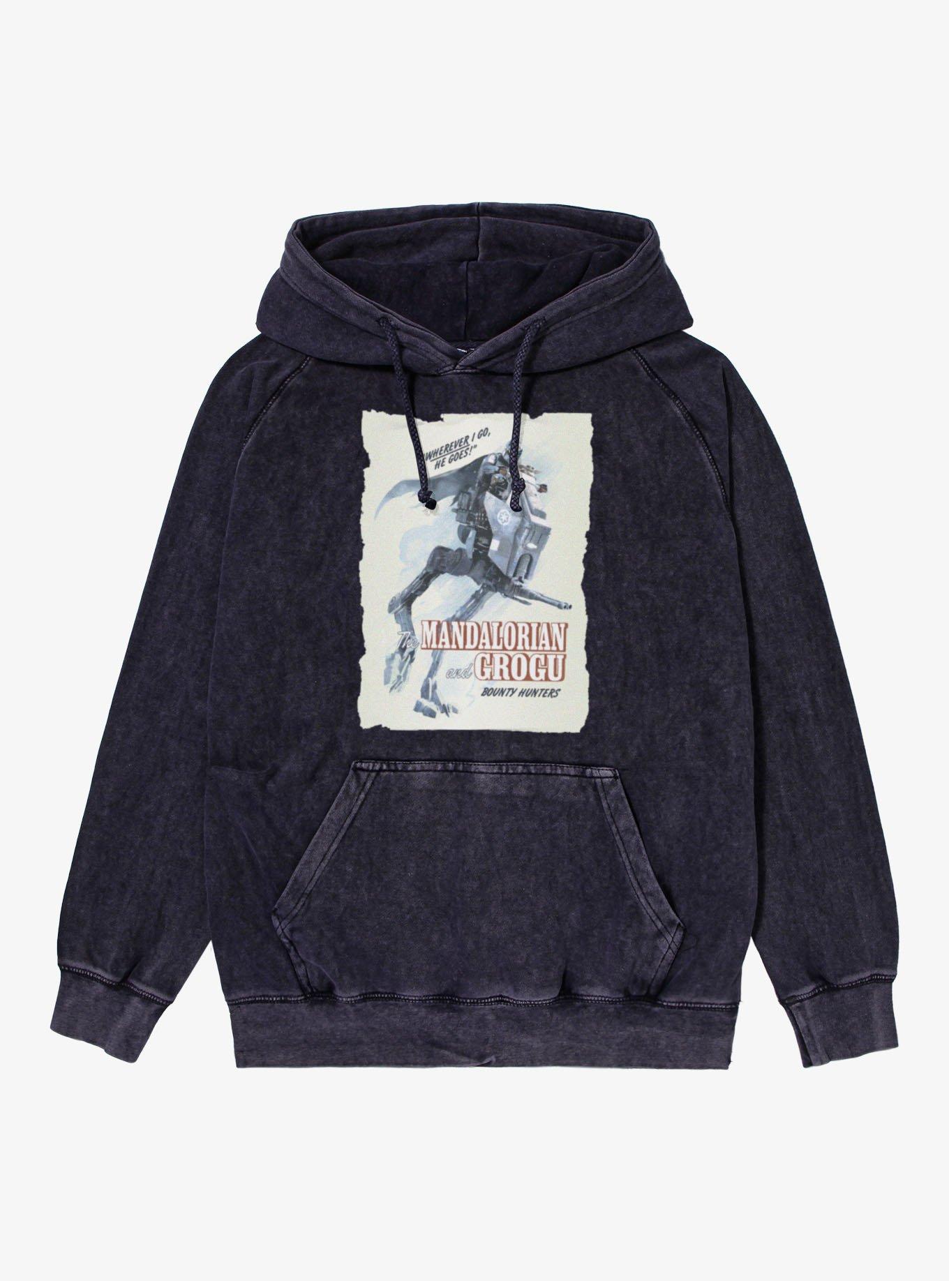 Star Wars The Mandalorian And Grogu Riding Wherever He Goes Mineral Wash Hoodie, , hi-res