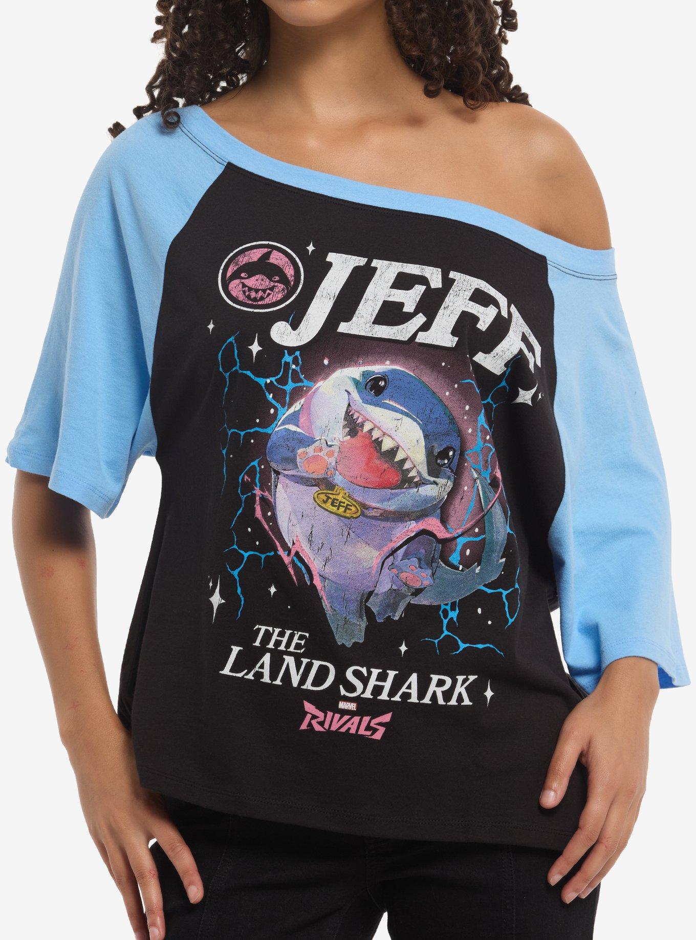 Marvel Rivals Jeff The Land Shark Girls Off-Shoulder T-Shirt, , hi-res