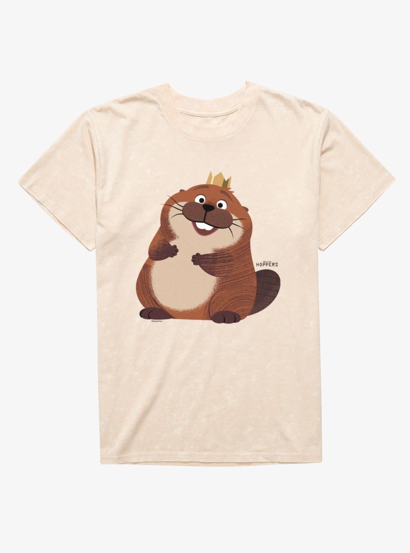 Disney Pixar Hoppers Happy King George Beaver Mineral Wash T-Shirt, NATURAL MINERAL WASH, hi-res