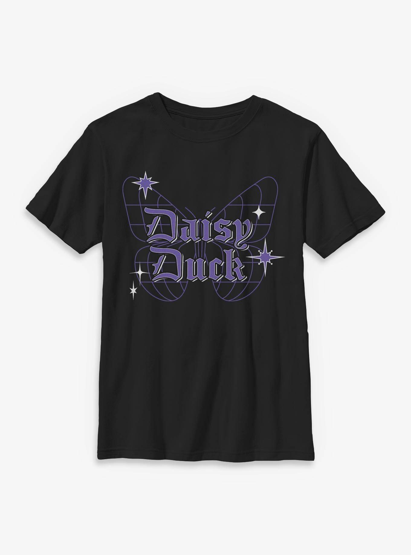 Disney Daisy Duck Cyber Butterfly Y2K Youth T-Shirt, BLACK, hi-res