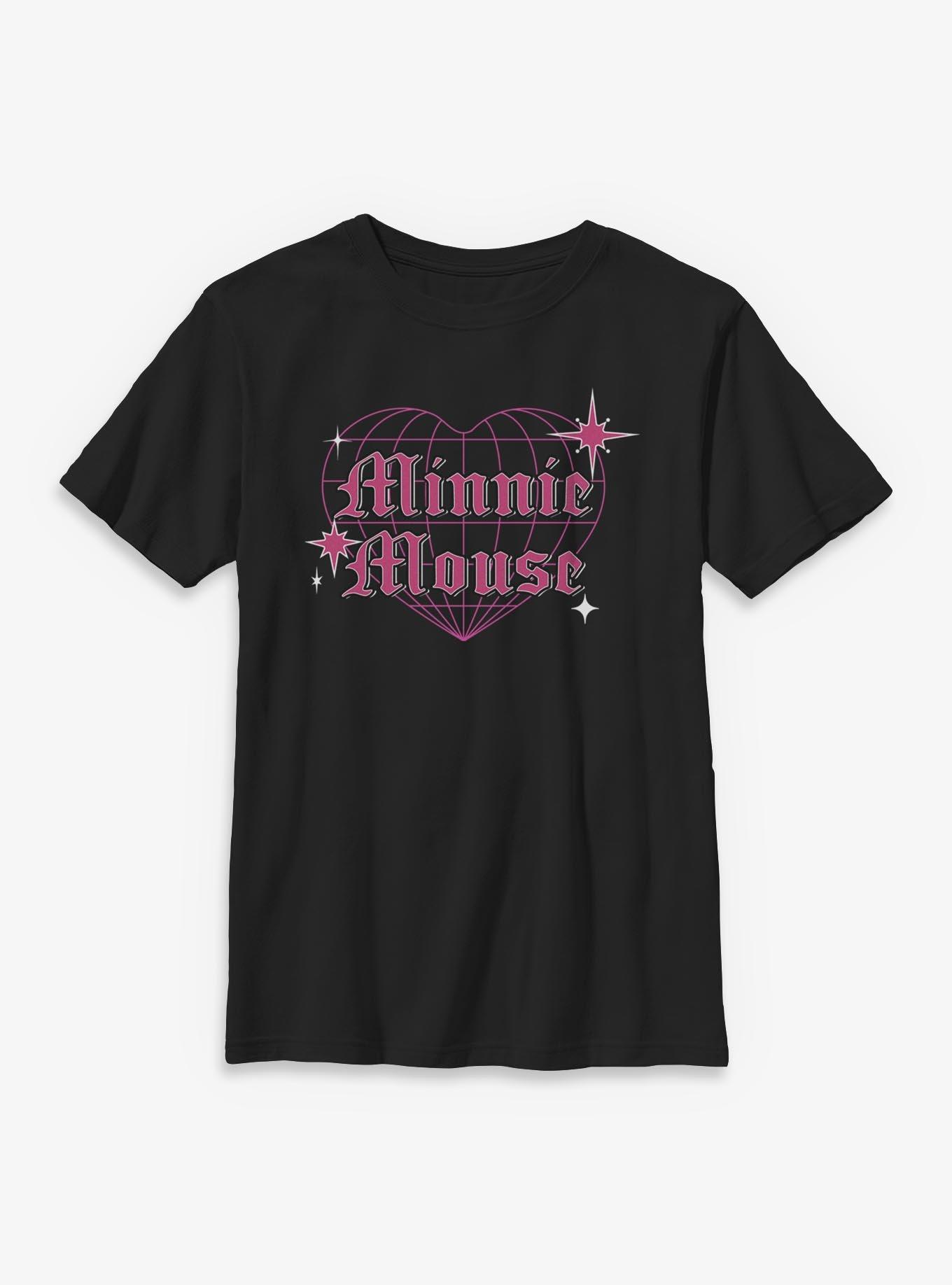 Disney Minnie Mouse Cyber Heart Y2K Youth T-Shirt, BLACK, hi-res