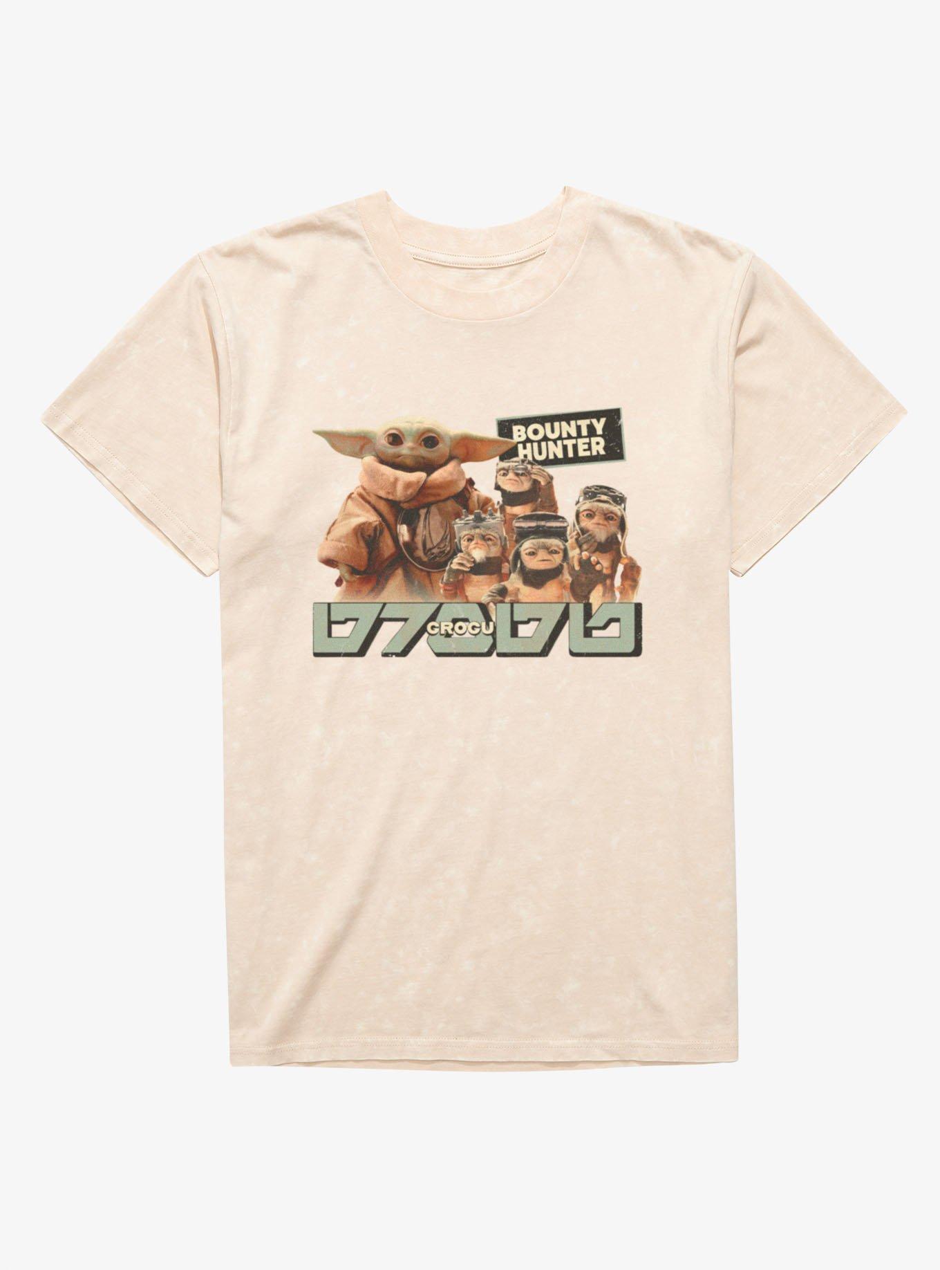 Star Wars The Mandalorian And Grogu Grogu Grogu & Anzellans The Bounty Hunter Mineral Wash T-Shirt, , hi-res