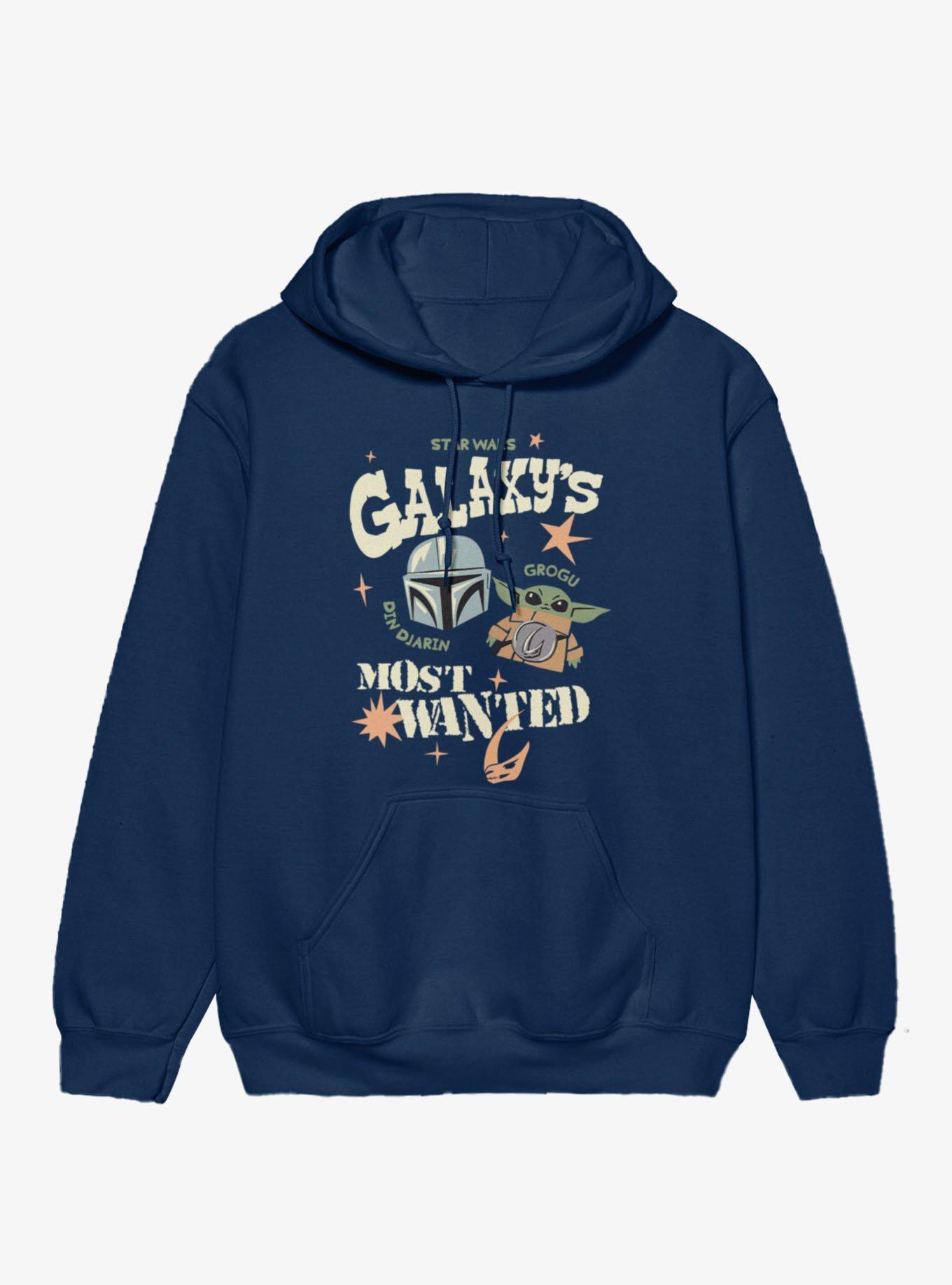 Star Wars The Mandalorian And Grogu Galaxys Most Wanted Cute Drawings Hoodie Hot Topic Exclusive, , hi-res