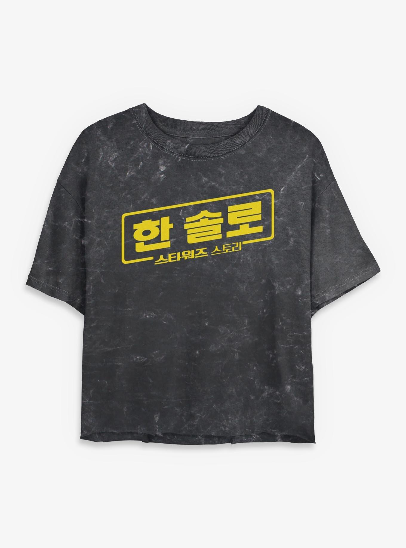 Star Wars A Star Wars Story Han Solo Korean Logo Mineral Wash Womens Crop T-Shirt, , hi-res