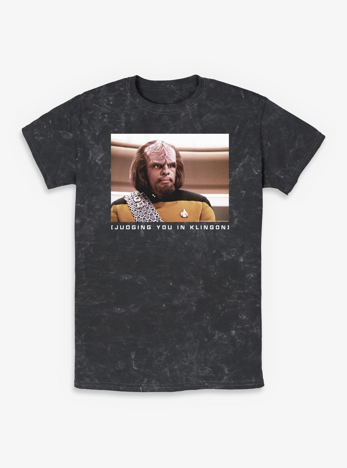 Star Trek Worf Judging You In Klingon Mineral Wash T-Shirt, , hi-res