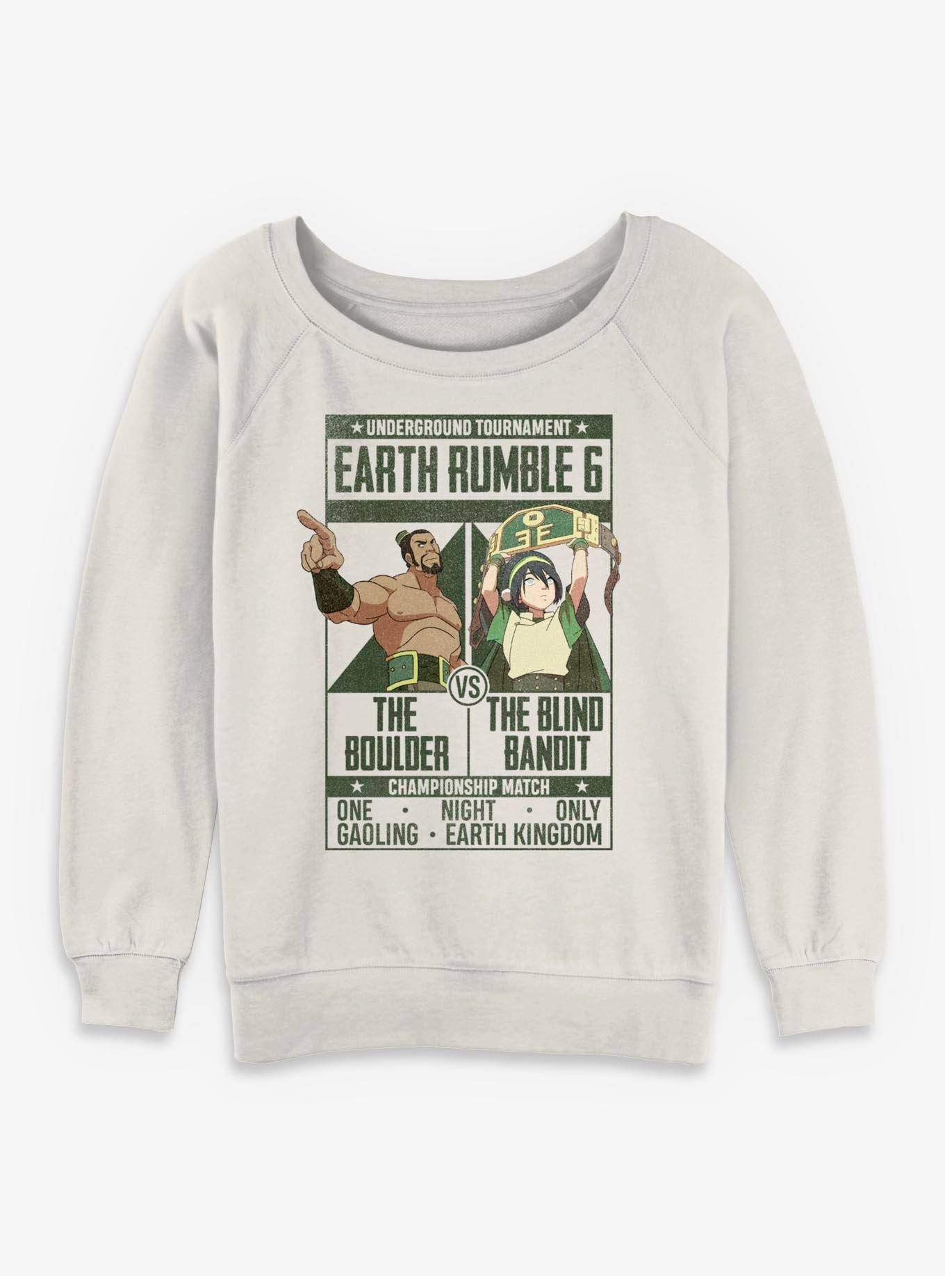 Avatar: The Last Airbender Boulder vs Blind Bandit Womens Slouchy Sweatshirt