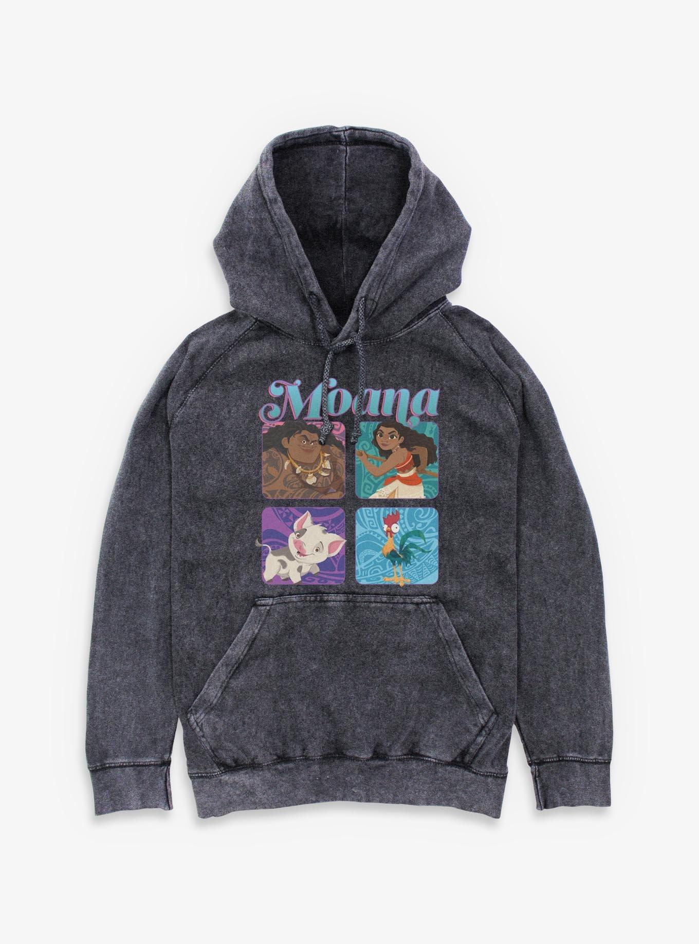 Disney Moana Boxed Up Characters Mineral Wash Hoodie, , hi-res