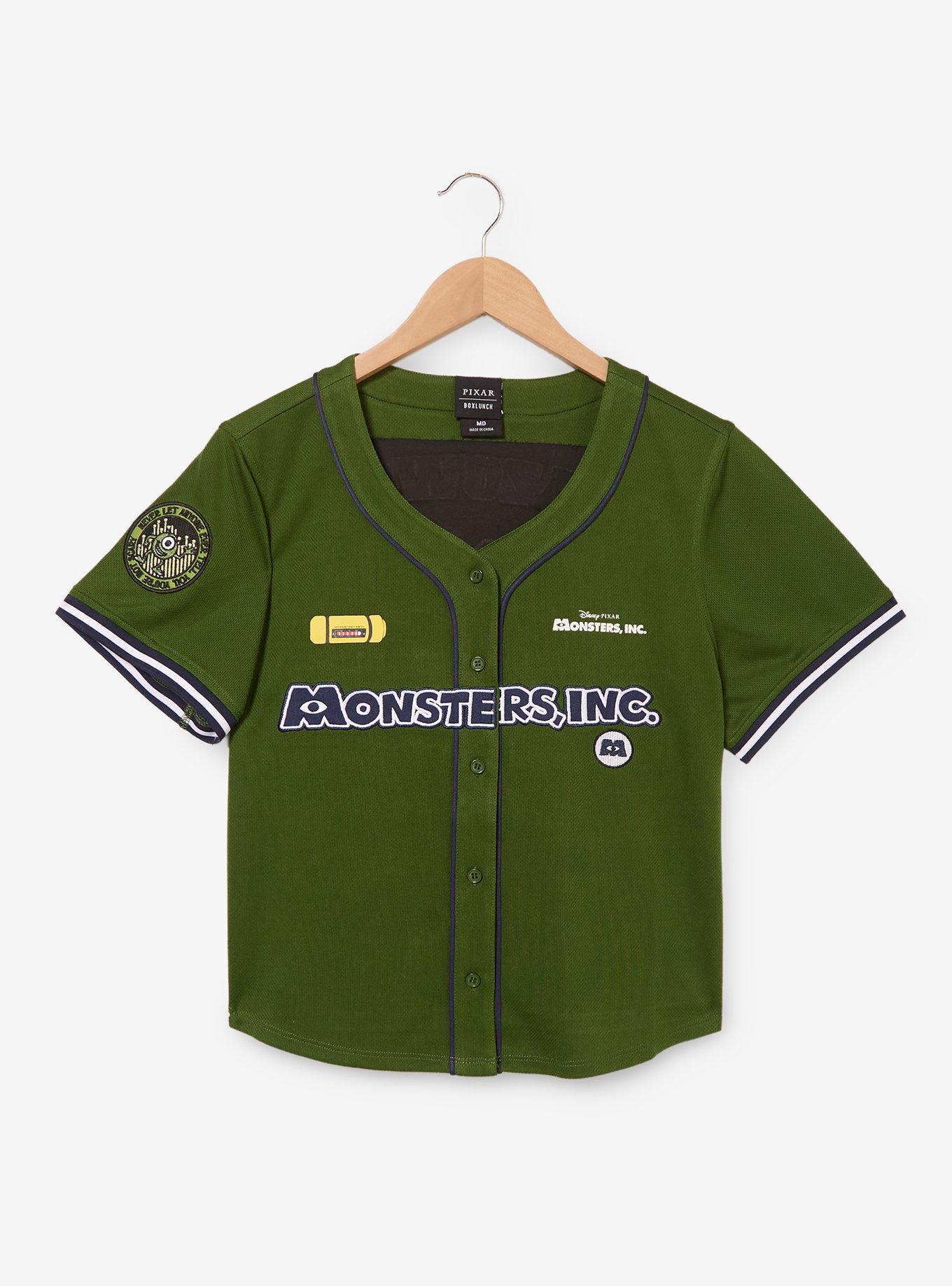 Disney Pixar Monsters, Inc. Mike Wazowski Women's Cropped Baseball Jersey - BoxLunch Exclusive
