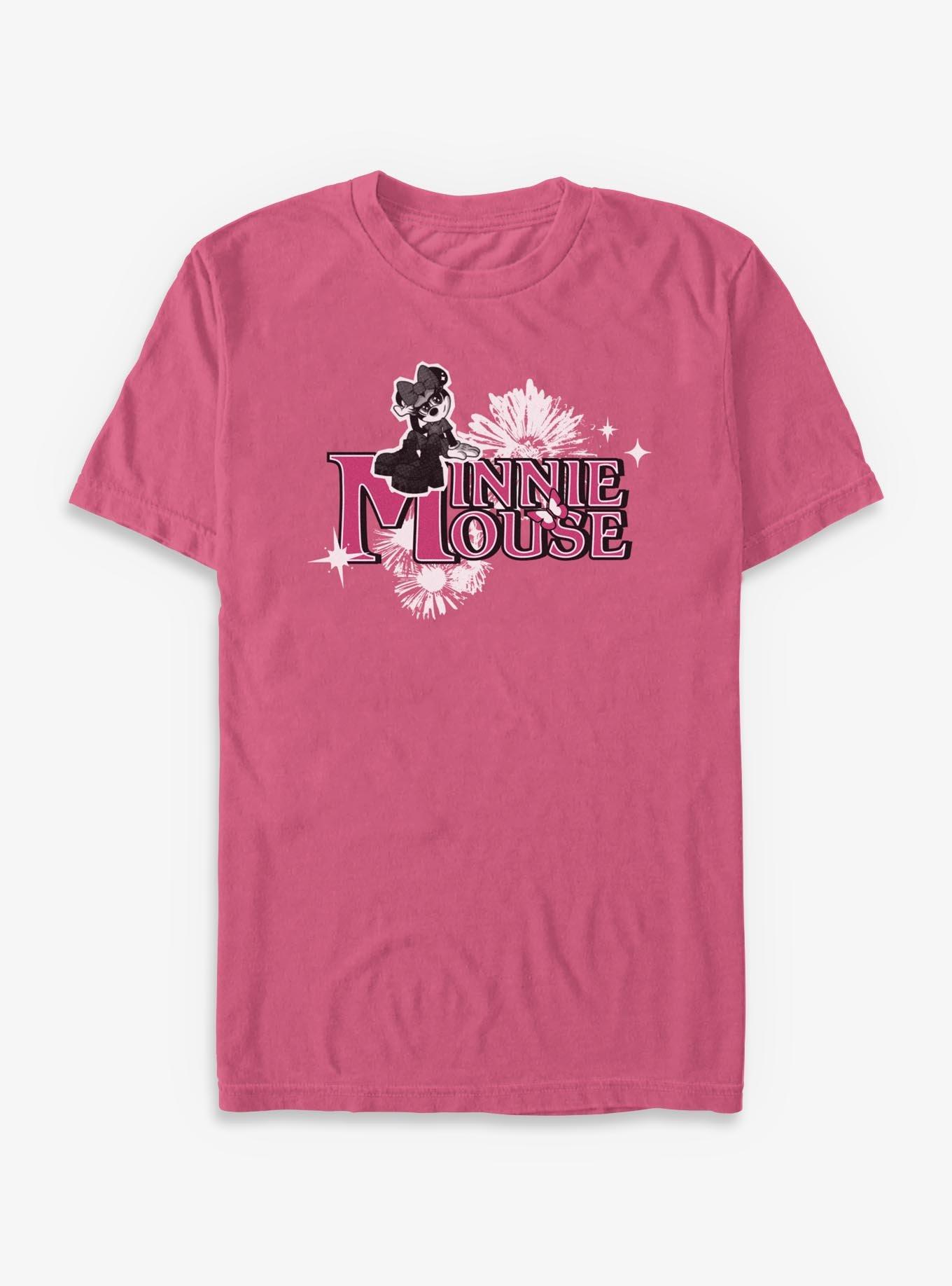 Disney Minnie Mouse Pose Flowers Garment Dye T-Shirt, , hi-res
