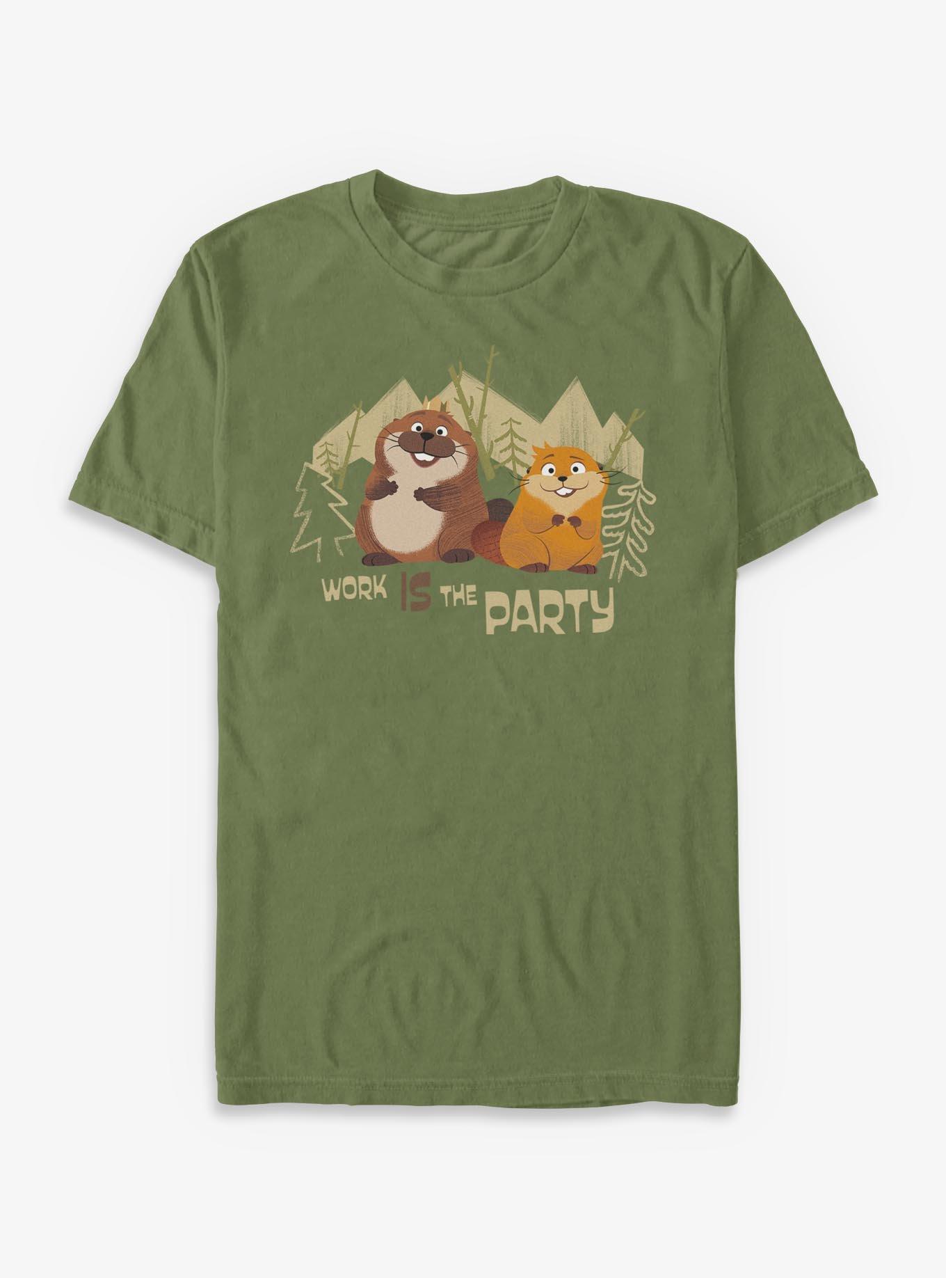 Hoppers Work Is The Party T-Shirt, MIL GRN, hi-res