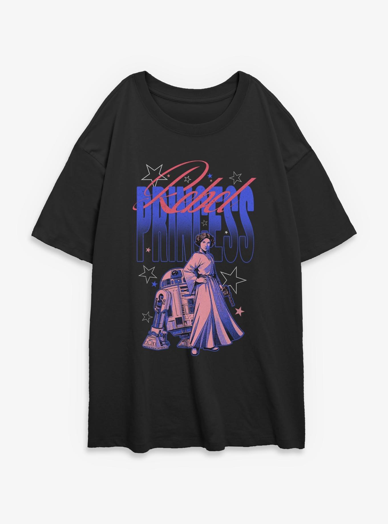 Star Wars Rebel Princess Leia and R2D2 Girls Oversized T-Shirt, , hi-res