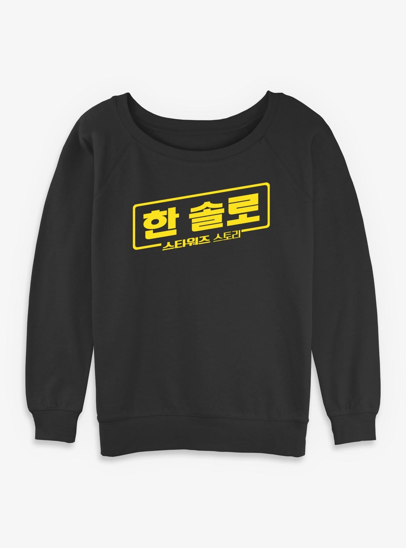 Star Wars A Star Wars Story Han Solo Korean Logo Womens Slouchy Sweatshirt, , hi-res