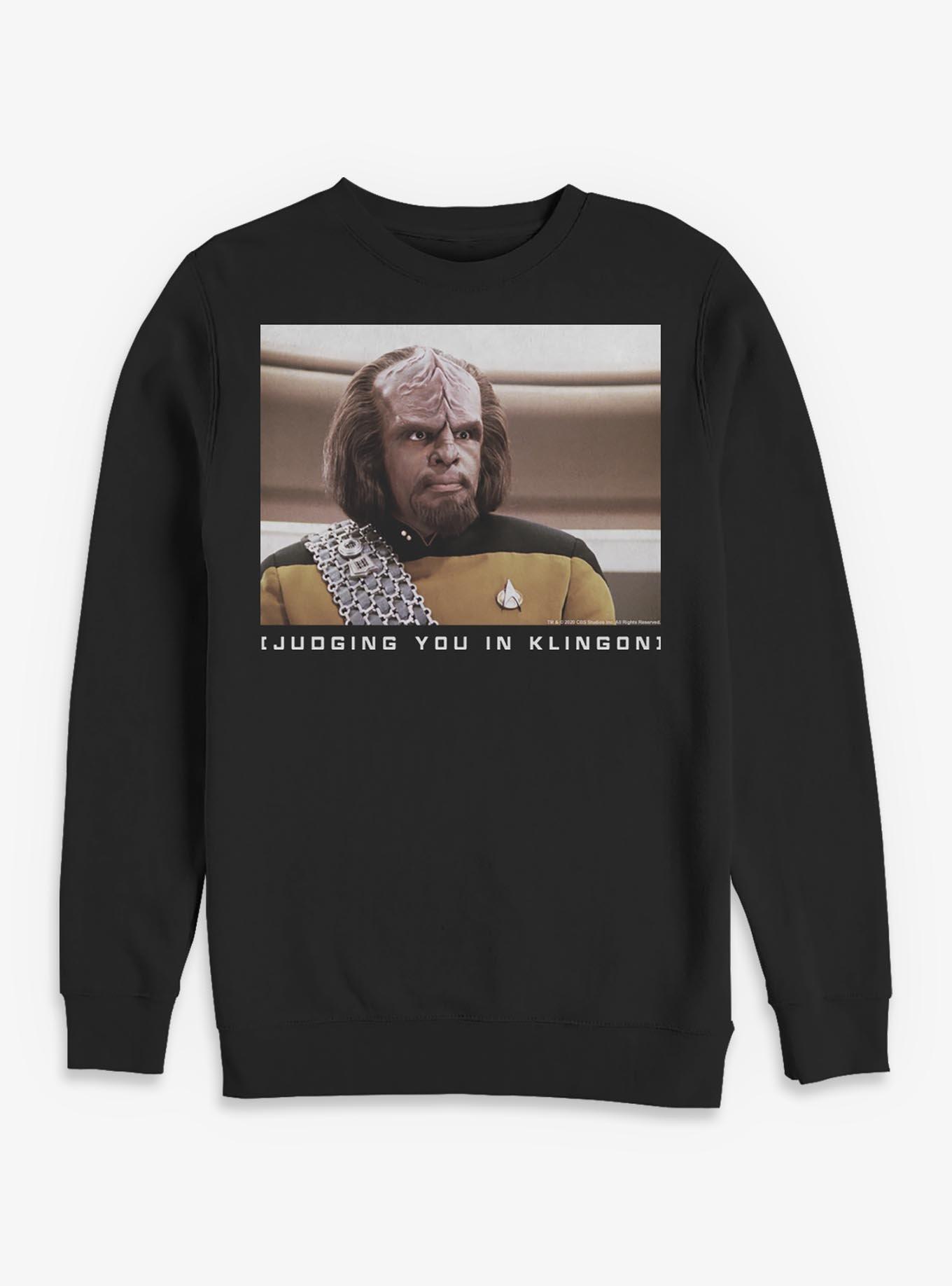 Star Trek Worf Judging You In Klingon Sweatshirt, , hi-res