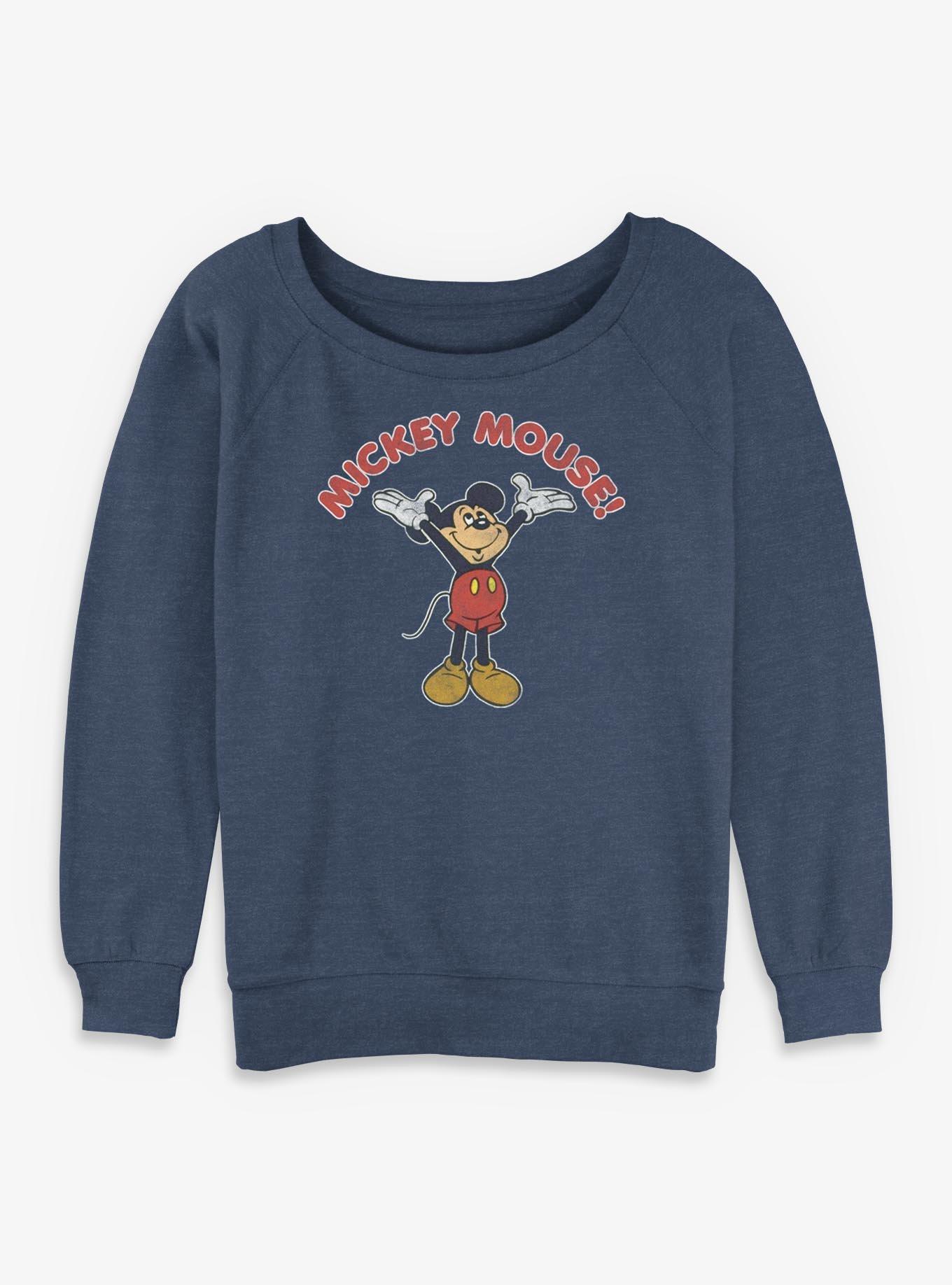 Disney Mickey Mouse Retro Cheer Womens Slouchy Sweatshirt, , hi-res