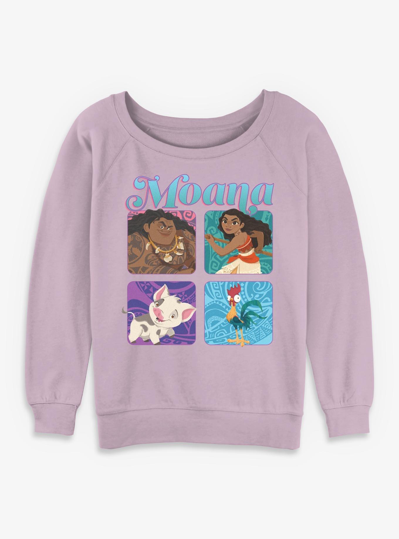 Disney Moana Boxed Up Characters Womens Slouchy Sweatshirt, , hi-res