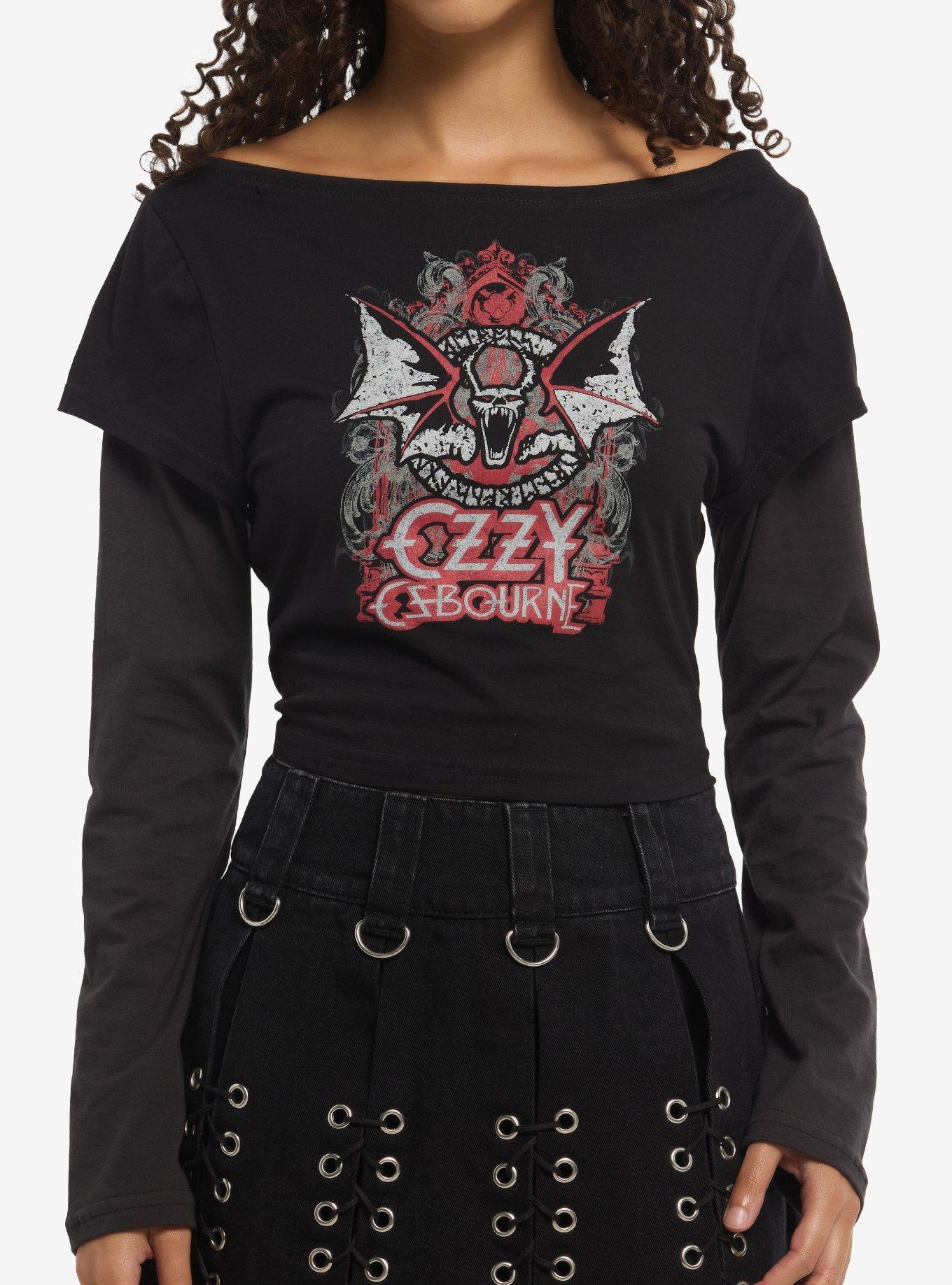 Ozzy Osbourne Bag Girls Twofer Long-Sleeve Top