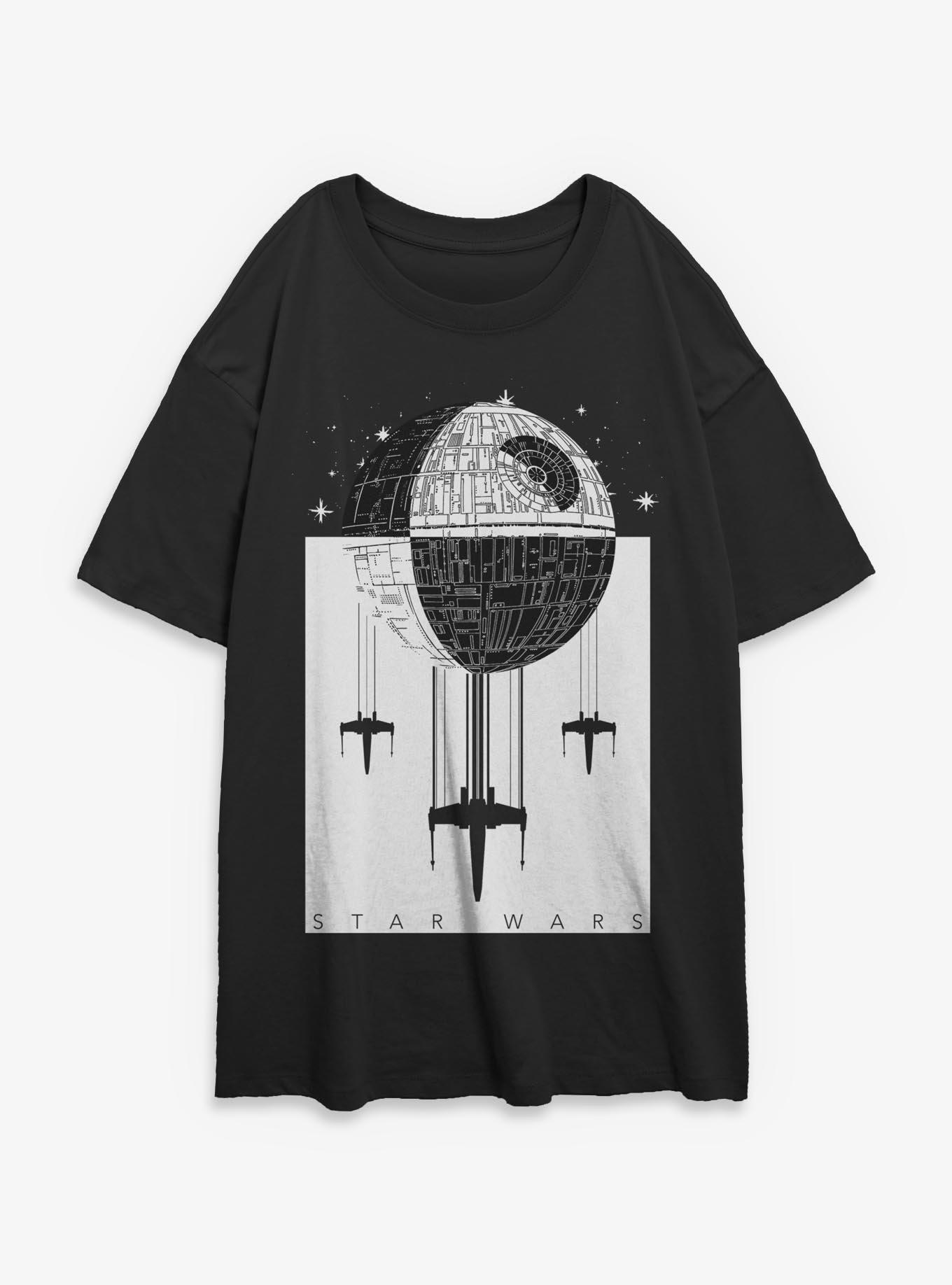 Star Wars Death Star Battle Womens Oversized T-Shirt, , hi-res