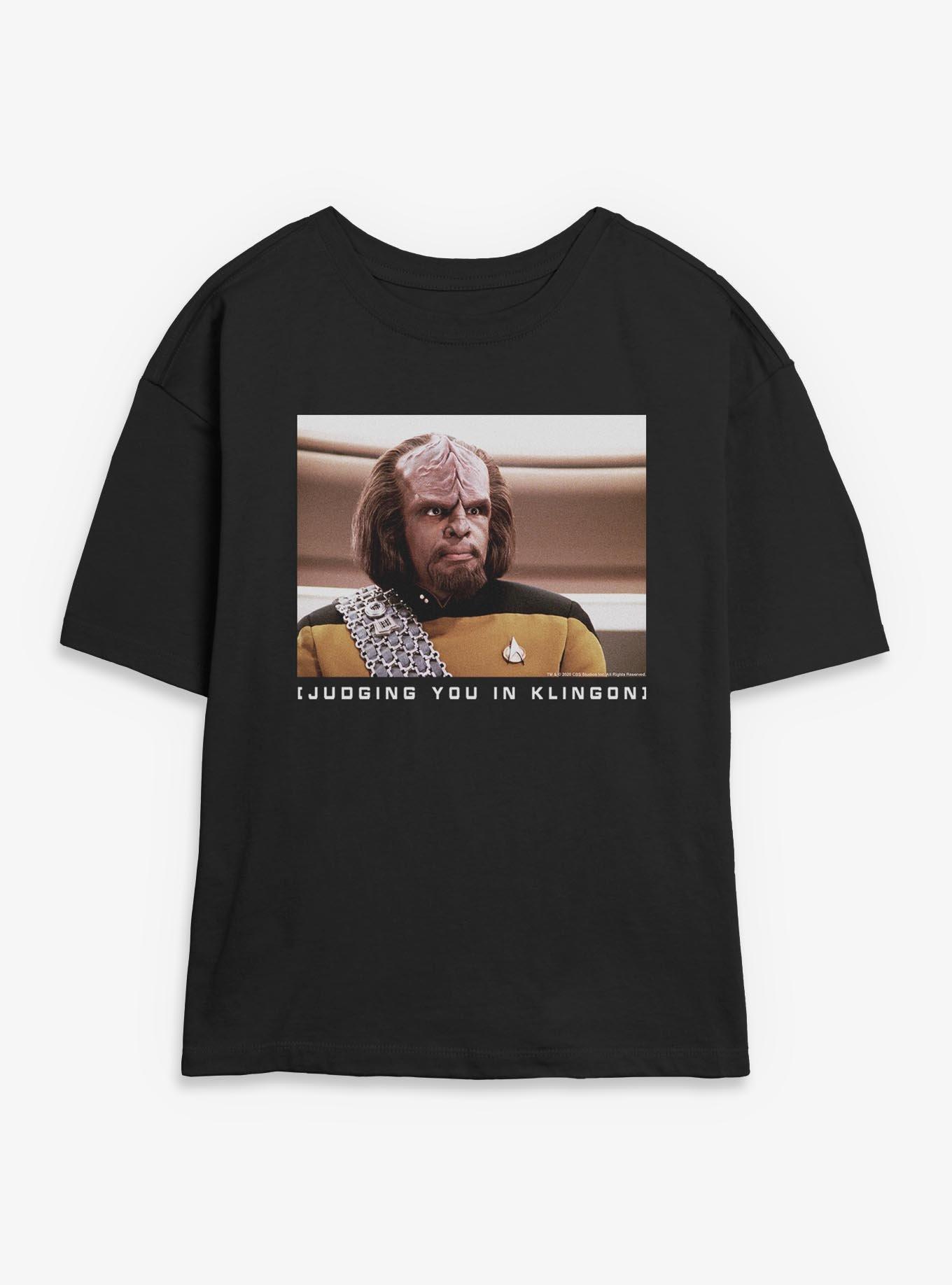 Star Trek Worf Judging You In Klingon Womens Skimmer T-Shirt, , hi-res