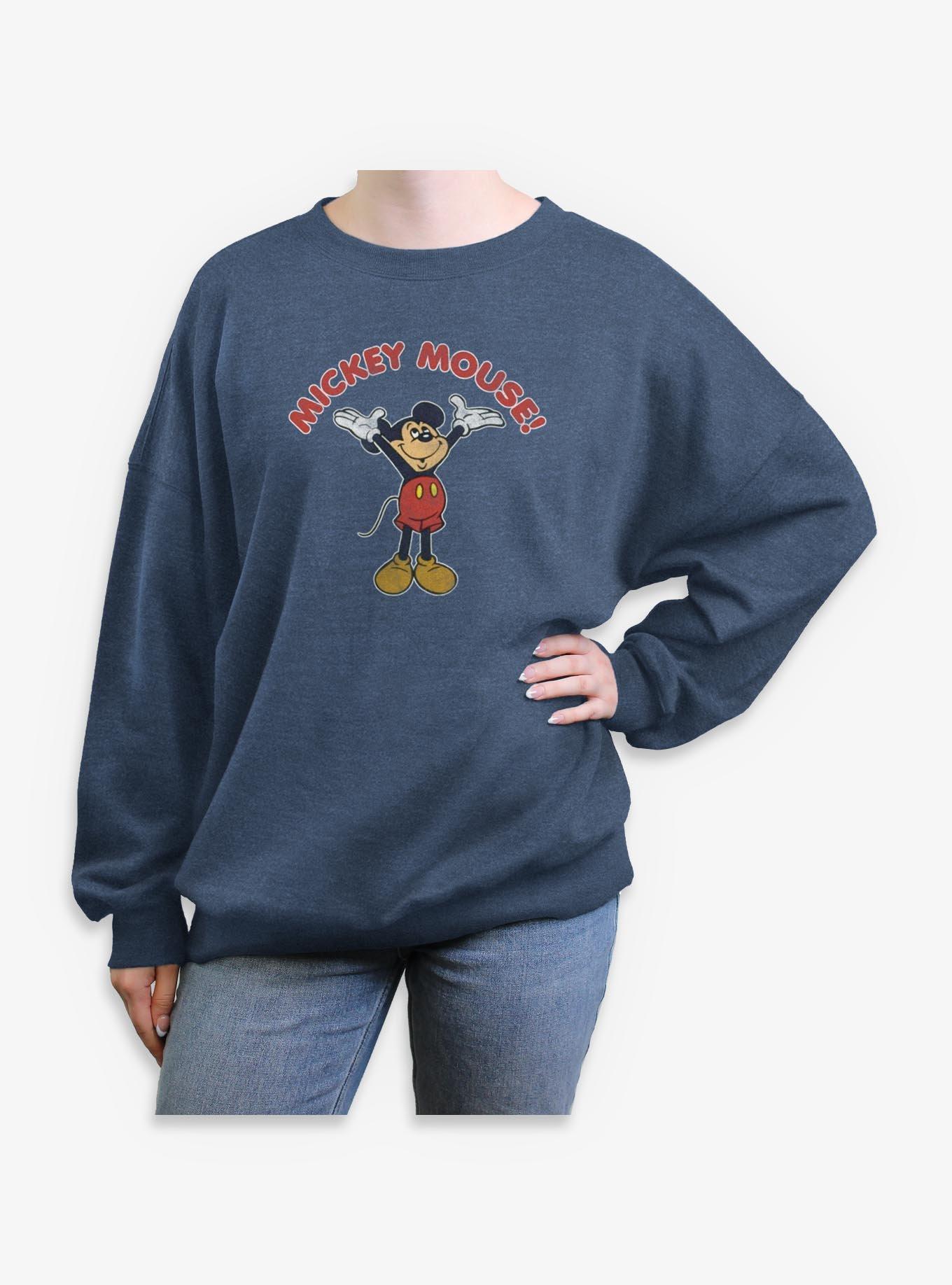 Disney Mickey Mouse Retro Cheer Womens Oversized Sweatshirt, , hi-res
