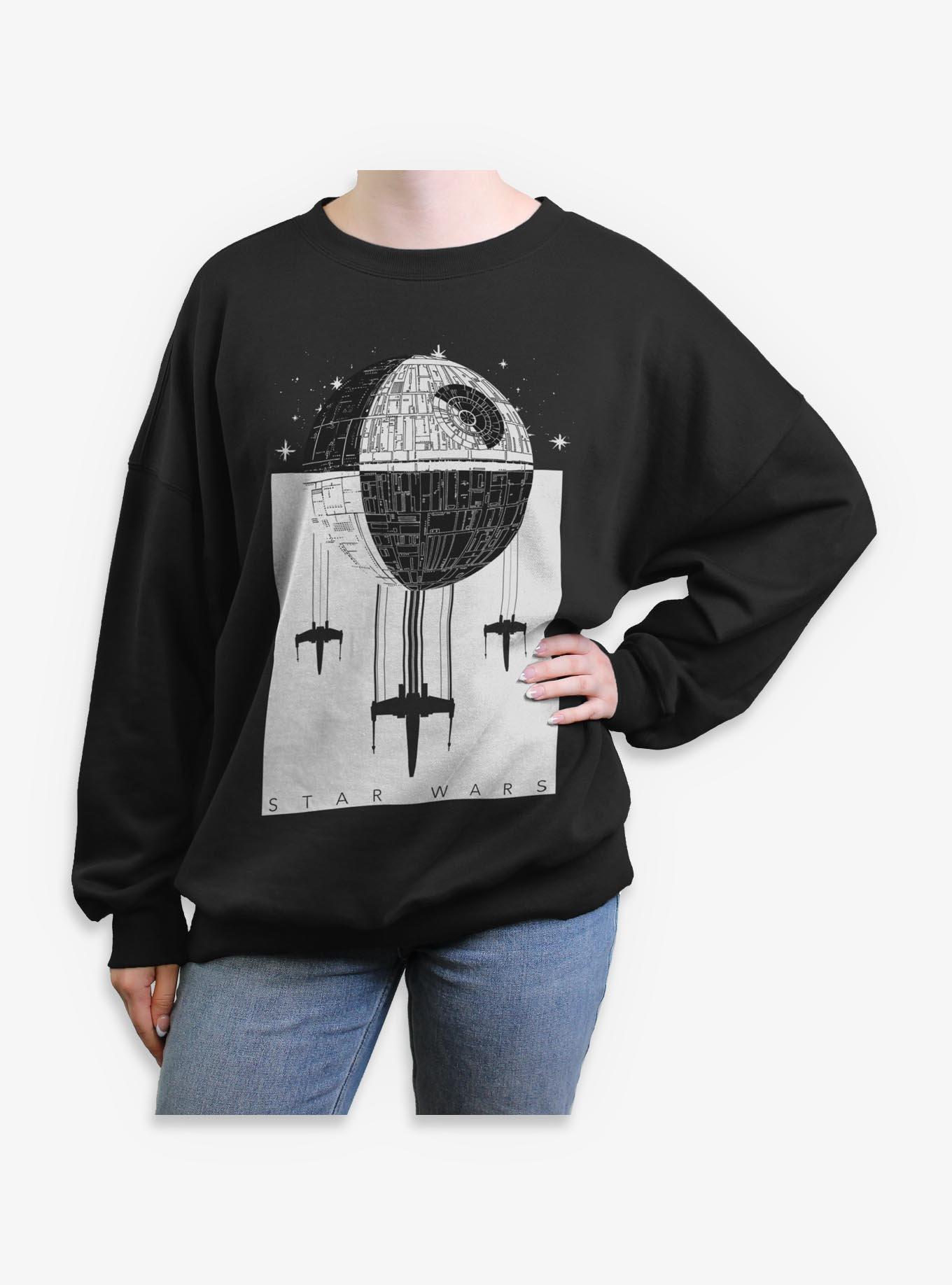 Star Wars Death Star Battle Womens Oversized Sweatshirt, , hi-res