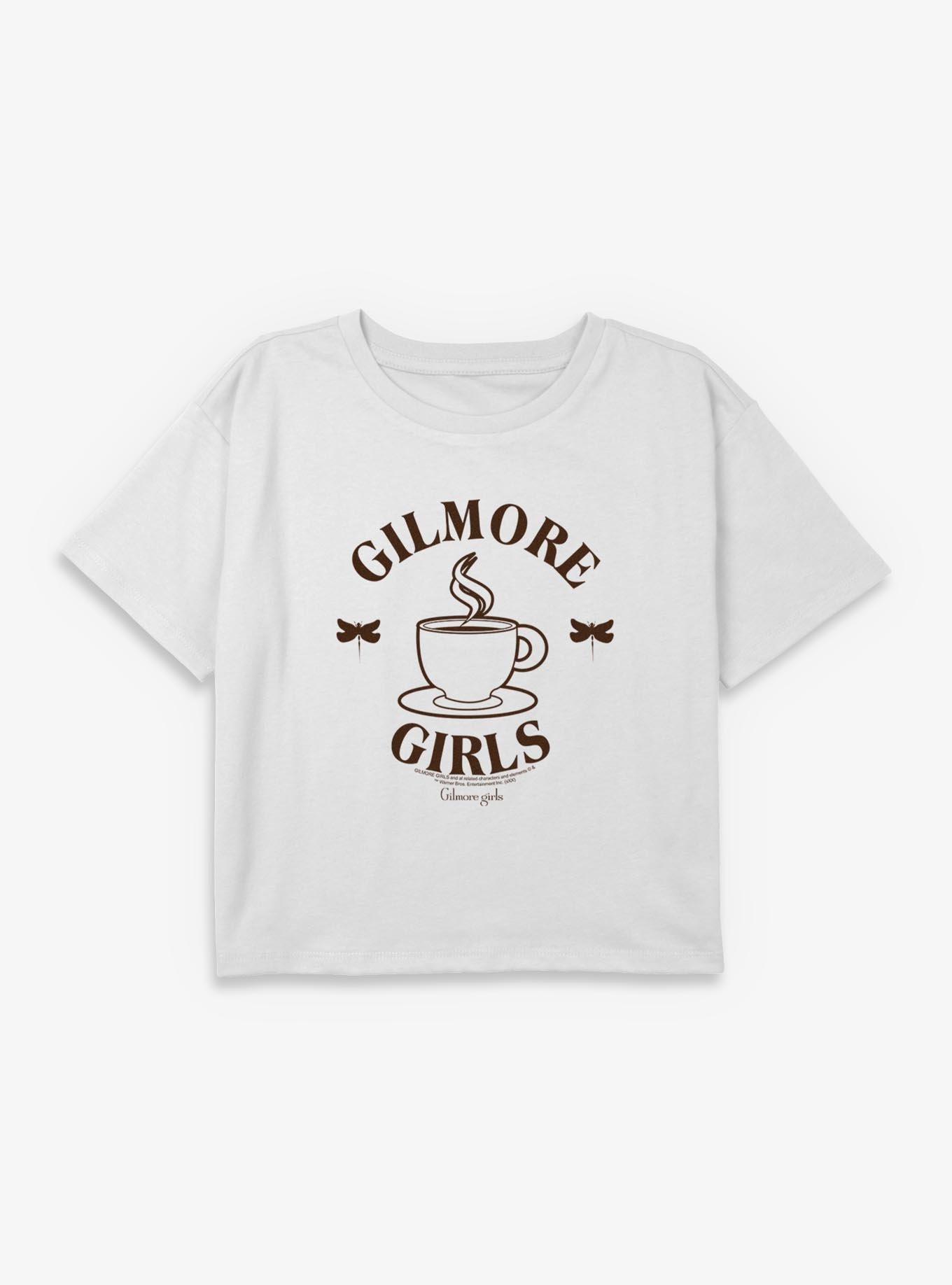 Gilmore Girls Coffee Cup Dragonfly Youth Girls Boxy Crop T-Shirt, , hi-res