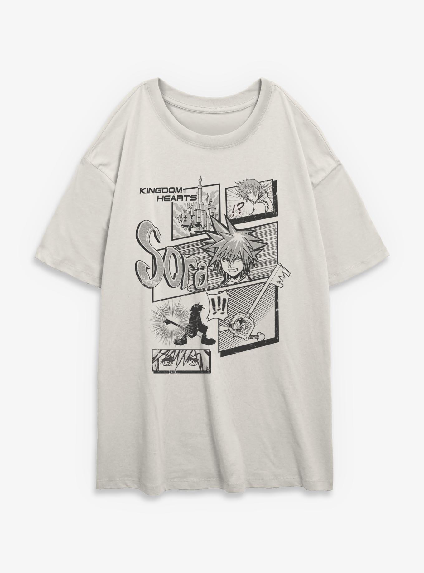 Disney Kingdom Hearts Sora Key Pages Womens Oversized T-Shirt, , hi-res