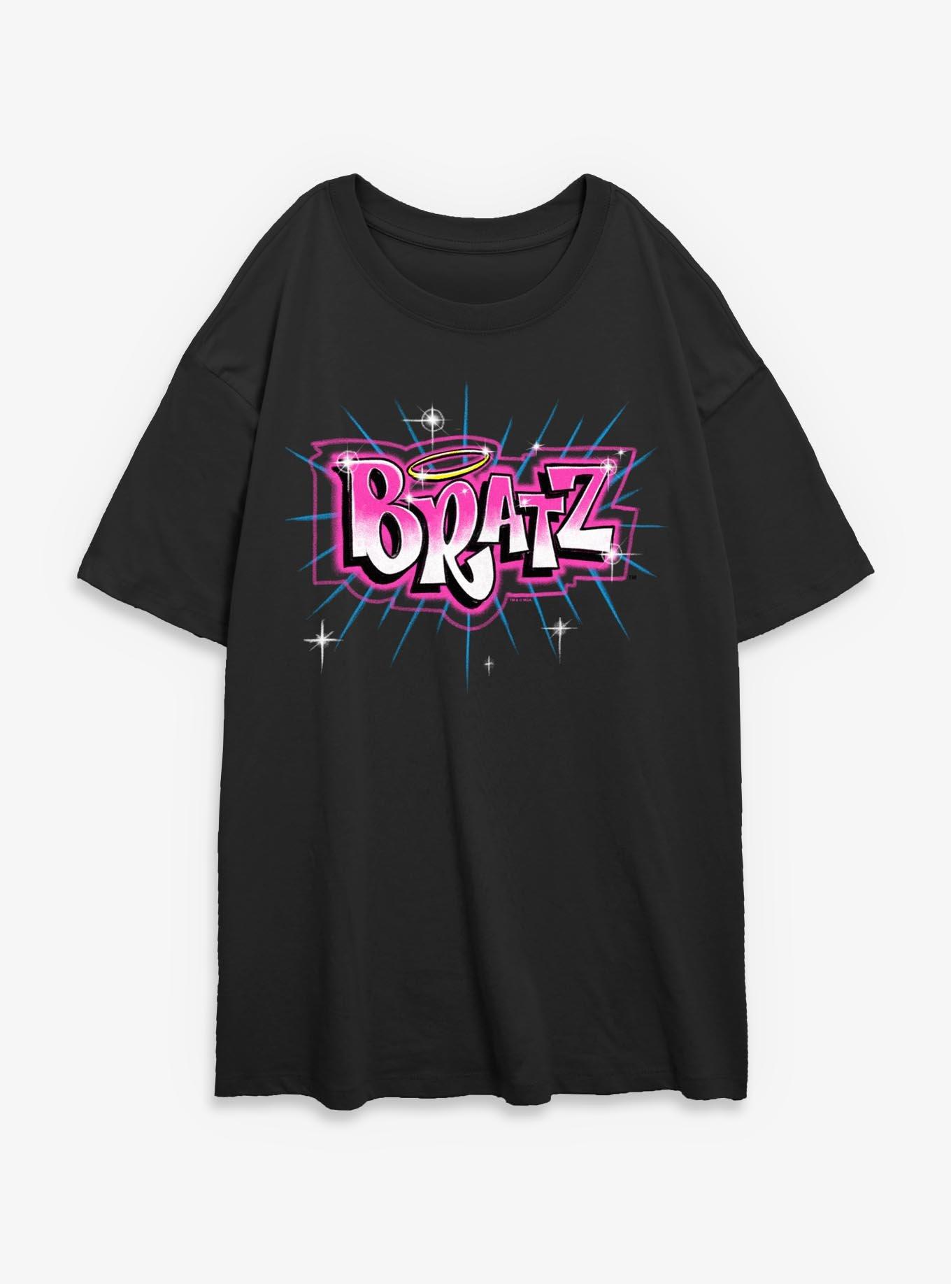 Bratz Logo Spray Paint Womens Oversized T-Shirt, , hi-res
