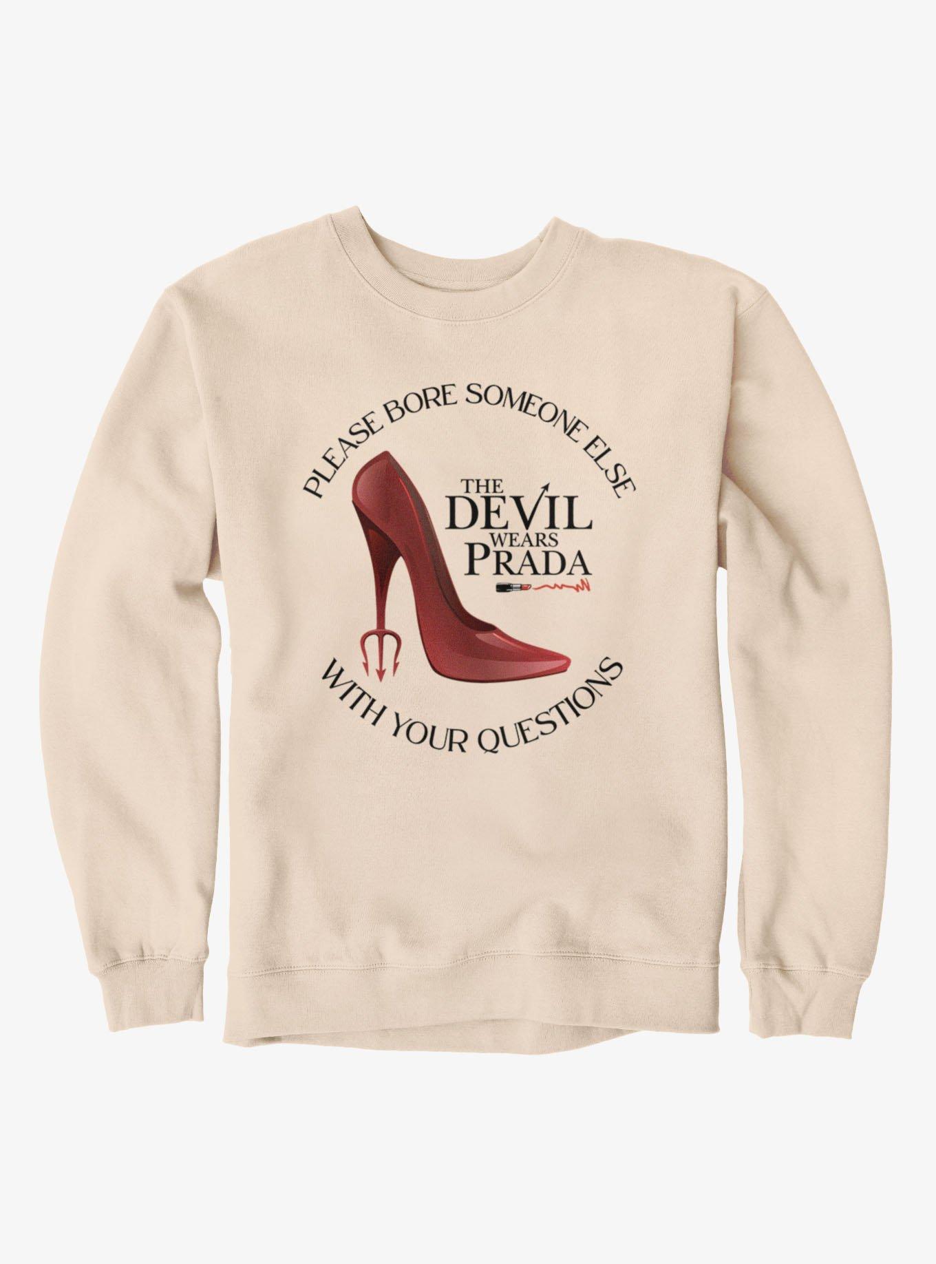 The Devil Wears Prada Boring Questions Red Shoe Sweatshirt, SAND, hi-res