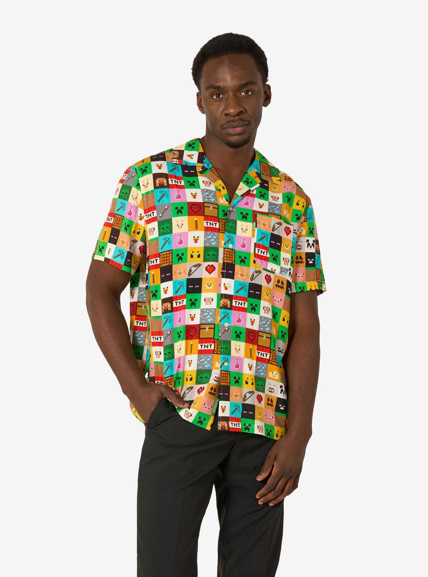 Minecraft Pixel Perfect Button-Up Shirt, , hi-res