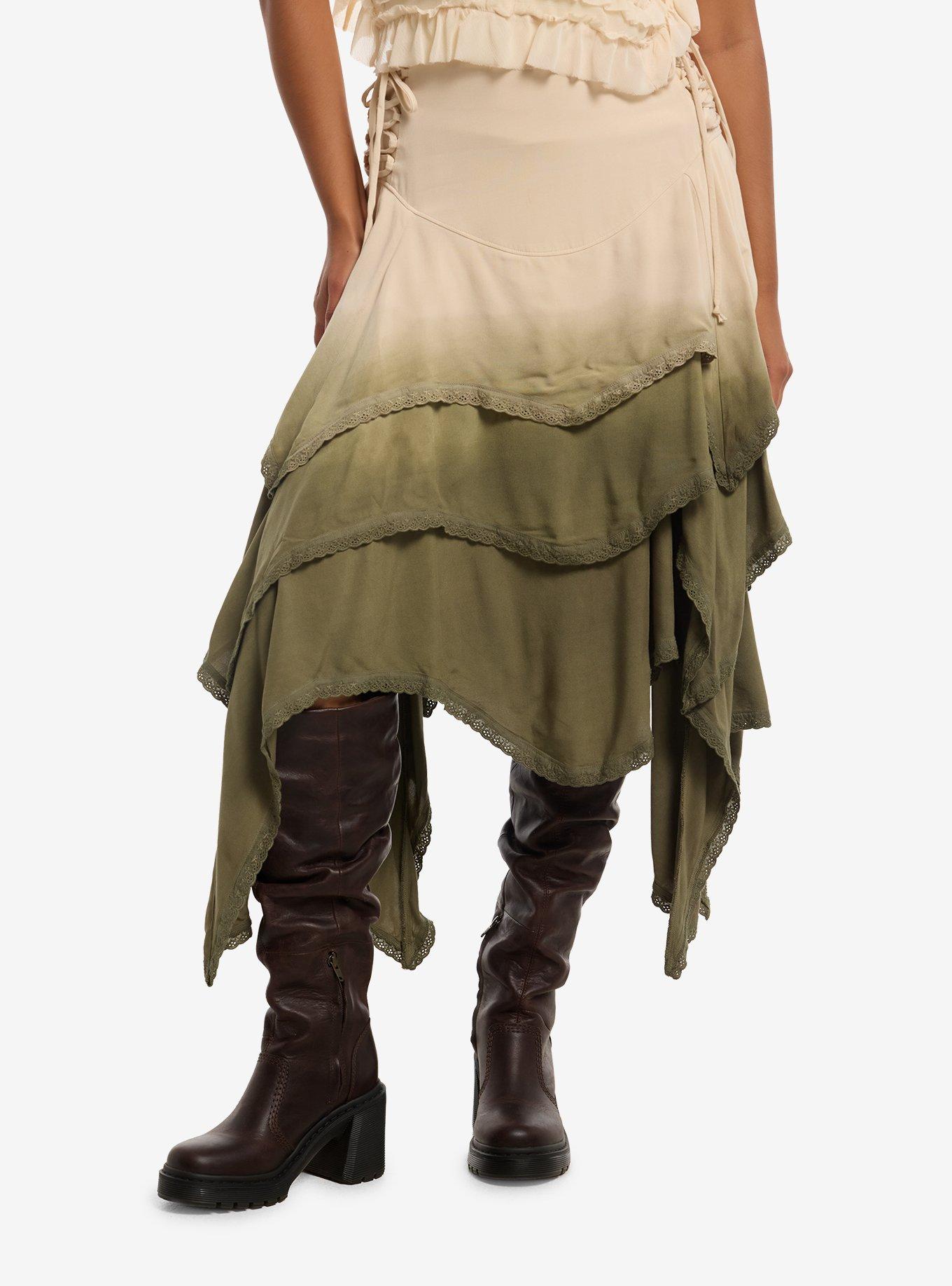Thorn & Fable Ombré Fairy Hem Midaxi Skirt