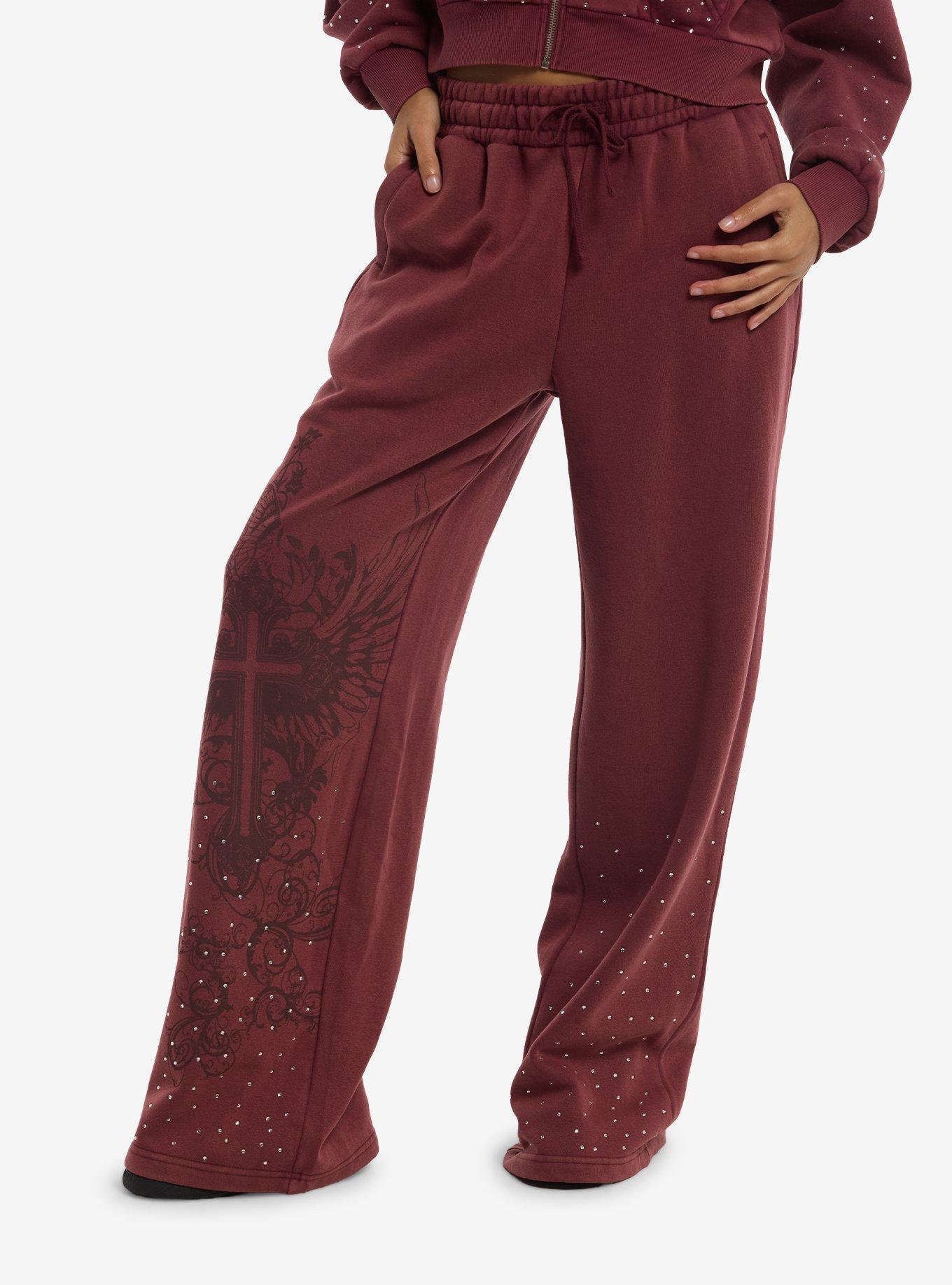 SOCIALCOLLISION Social Collision Winged Cross Rhinestone Girls Lounge Pants