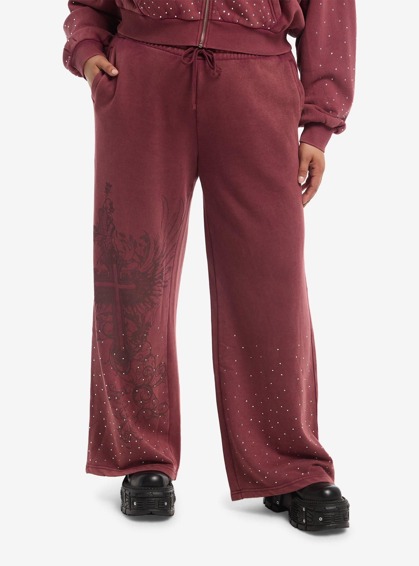 Social Collision Winged Cross Rhinestone Girls Lounge Pants Plus Size ...