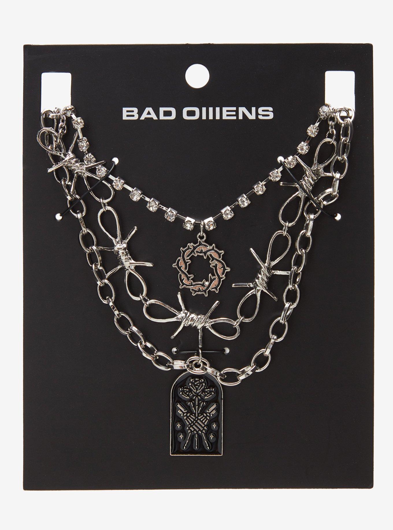 Bad Omens Barbed Wire Flower Necklace Set, , hi-res
