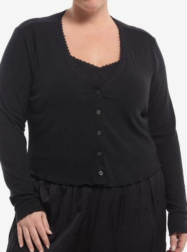 Cosmic Aura Black Lace Girls Cami & Cardigan Set Plus Size | Hot Topic