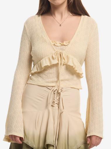Thorn & Fable Cream Girls Cami & Knit Shrug Set | Hot Topic