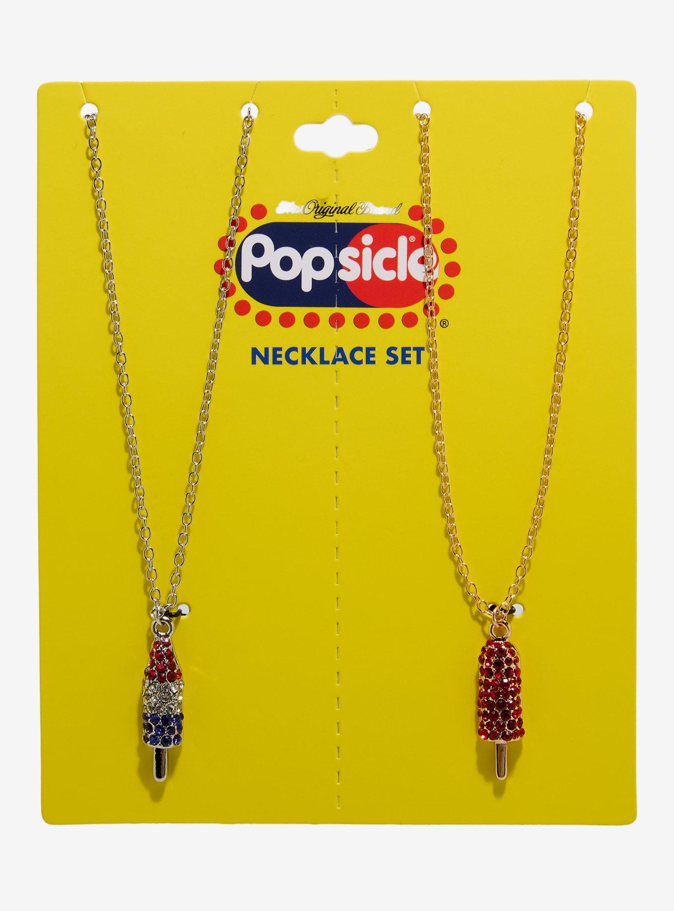 Popsicle Rhinestone Best Friend Necklace Set, , hi-res