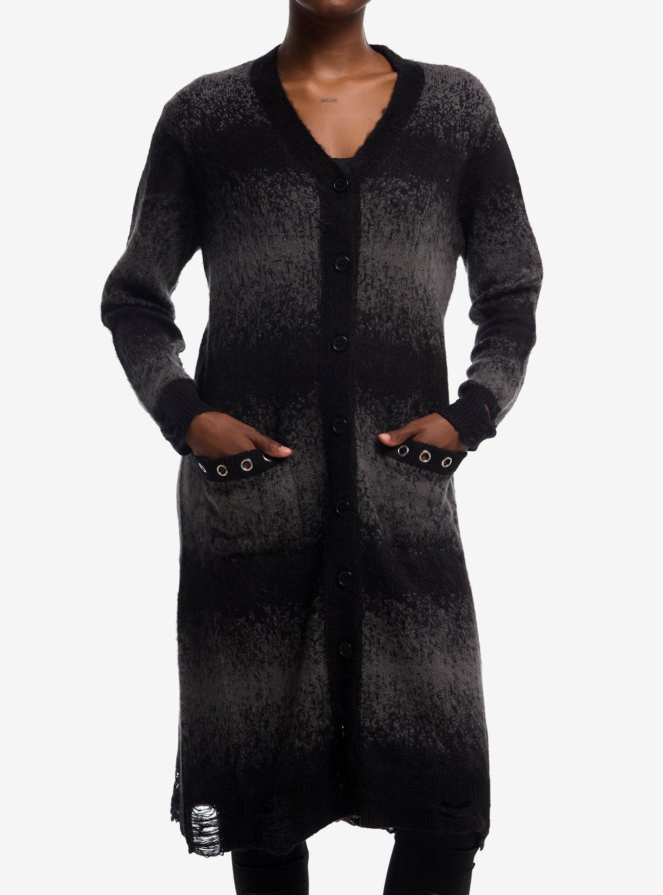 HOTTOPIC Social Collision Ombré Grommet Midi Girls Cardigan